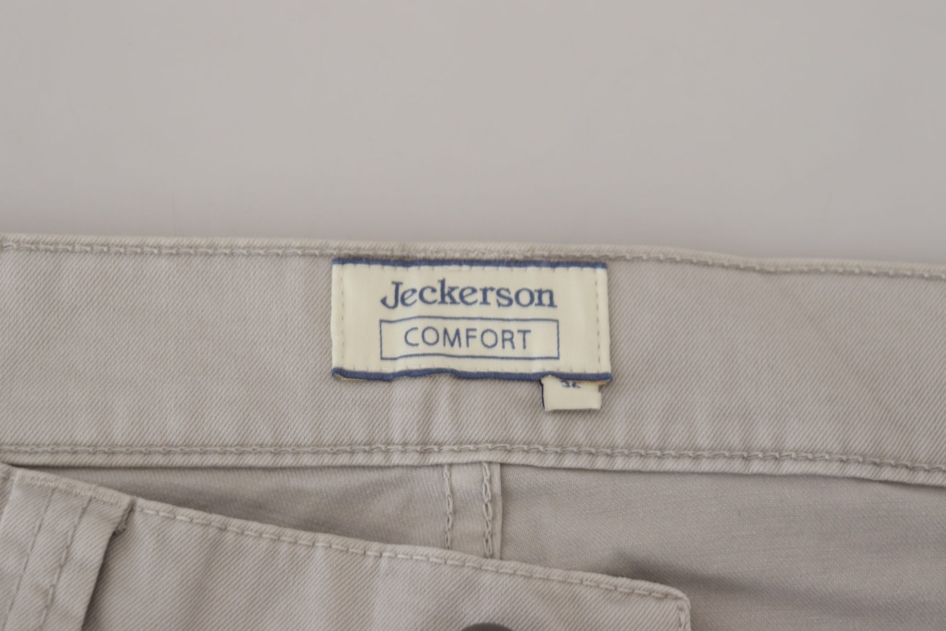 Jeckerson Gray Cotton Tapered Men Casual Pants