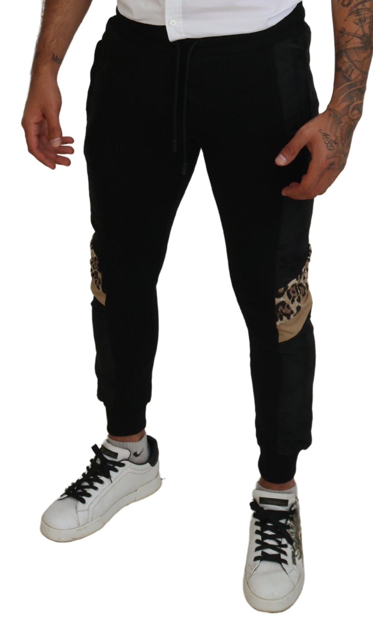 Schwarze Skinny Jogger-Hose aus Polyester für Herren