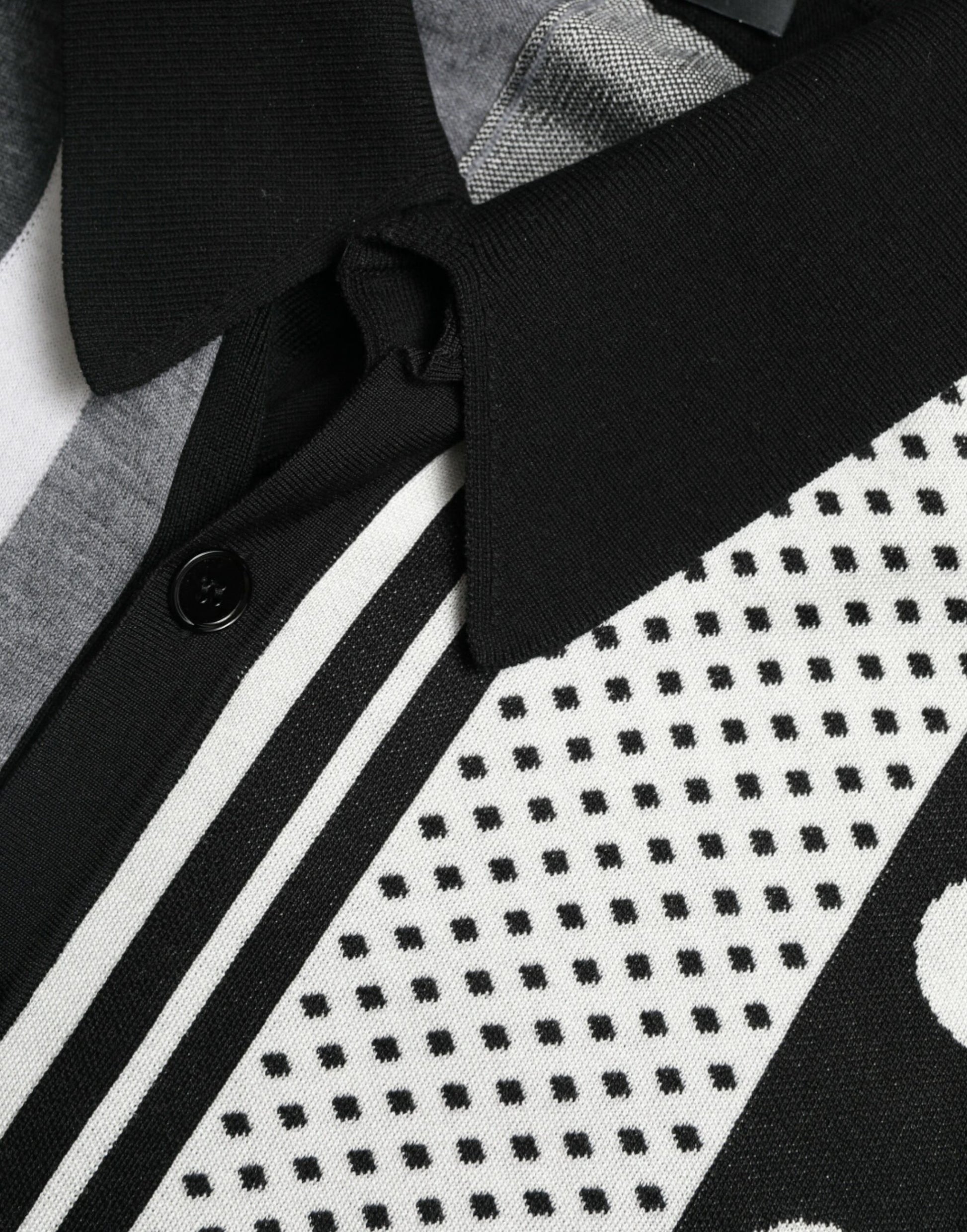 Schwarz Weiß Pullover Cardigan Polo Pullover