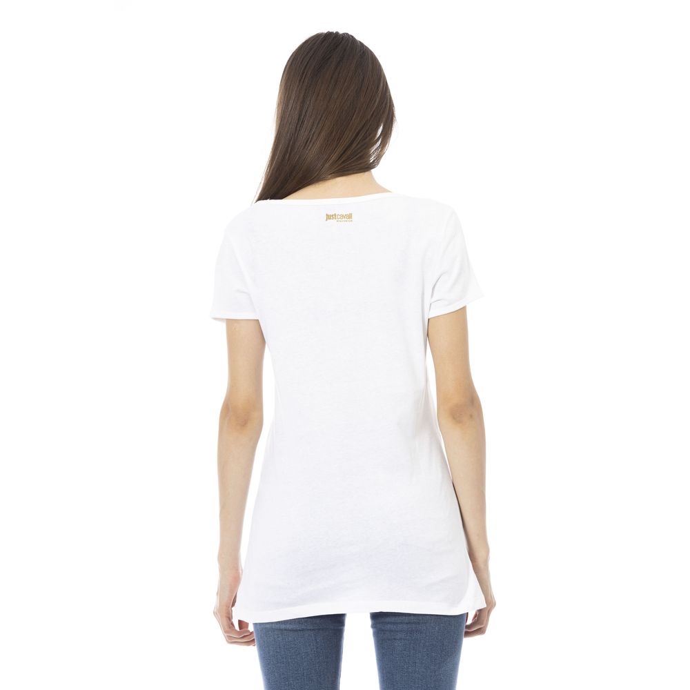 Weißes Damen-T-Shirt aus Baumwolle