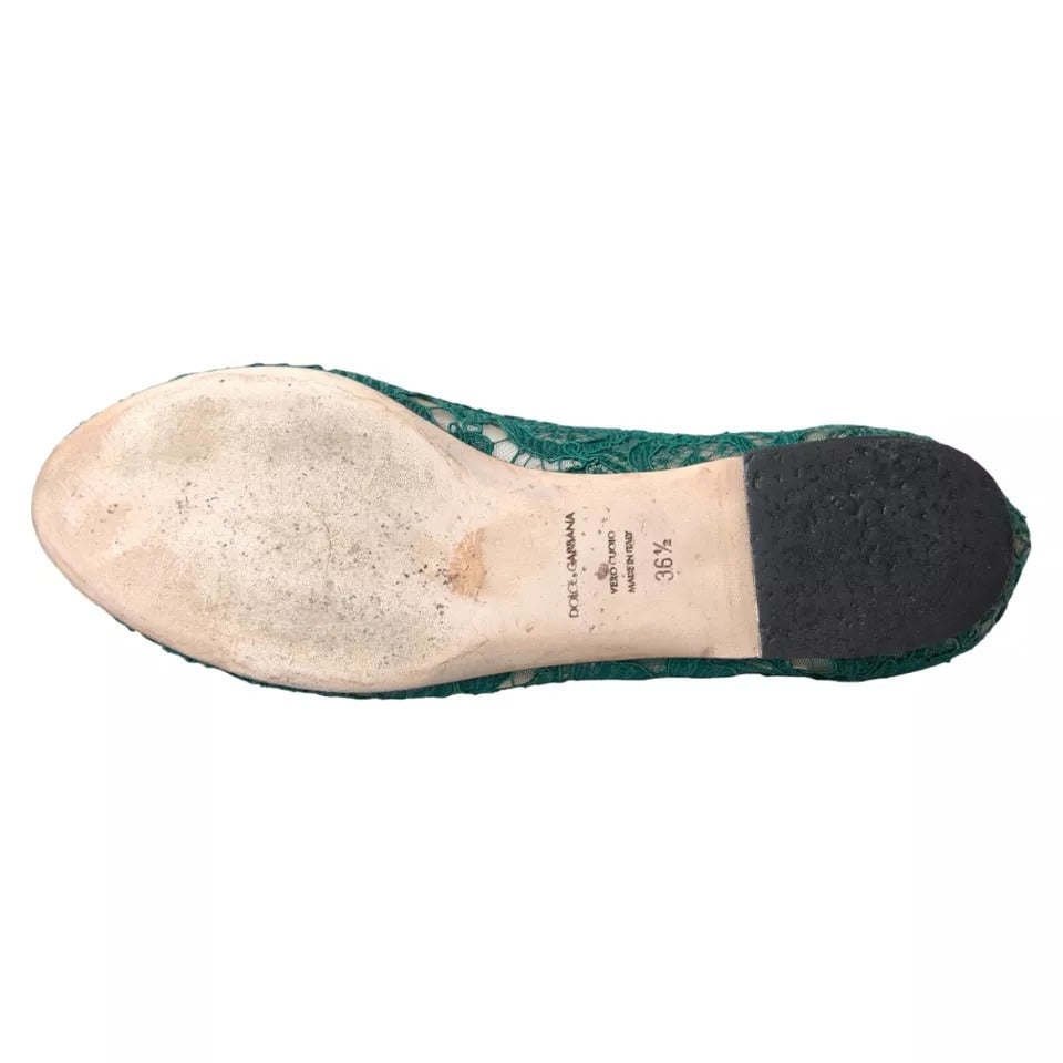 Grüne Taormina Slipper mit Spitze