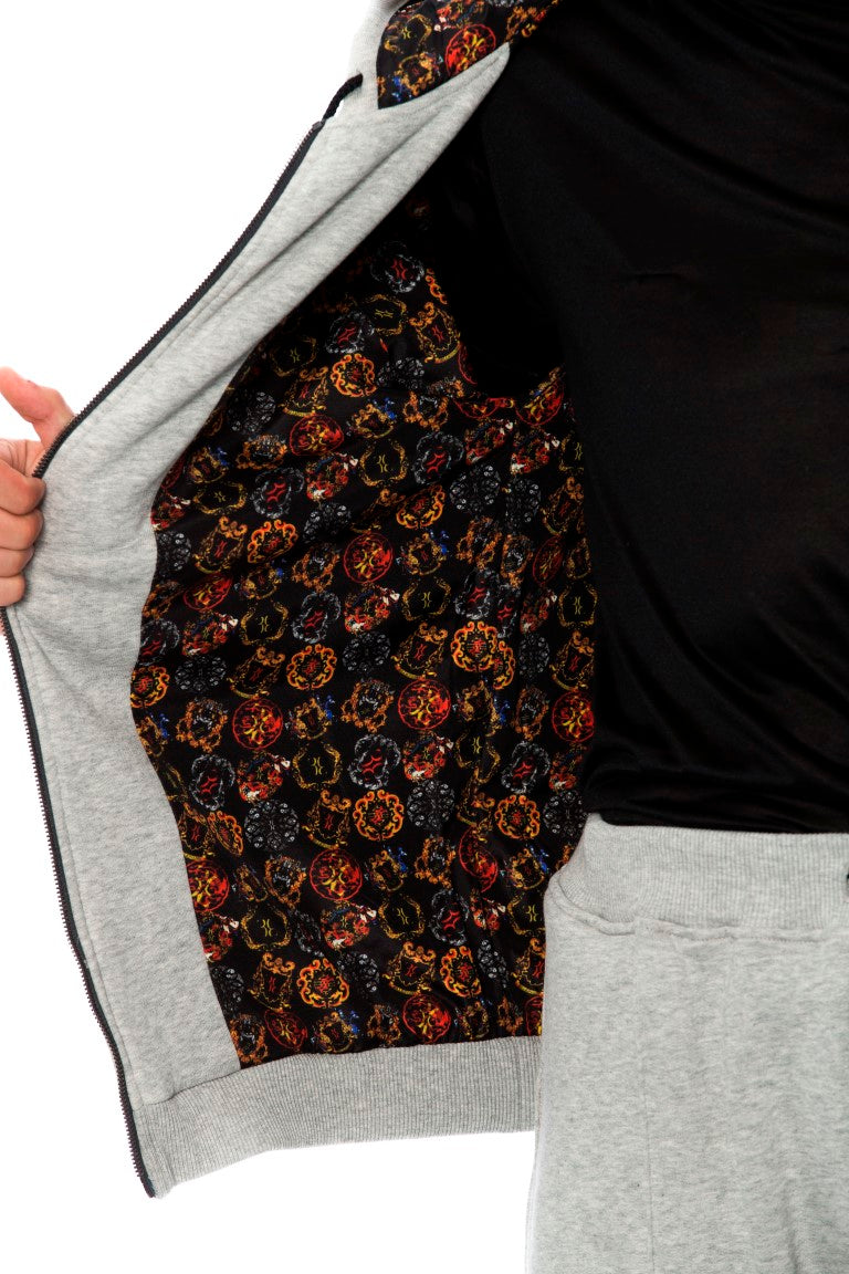 Grauer Kapuzen-Sweatsuit aus Baumwolle