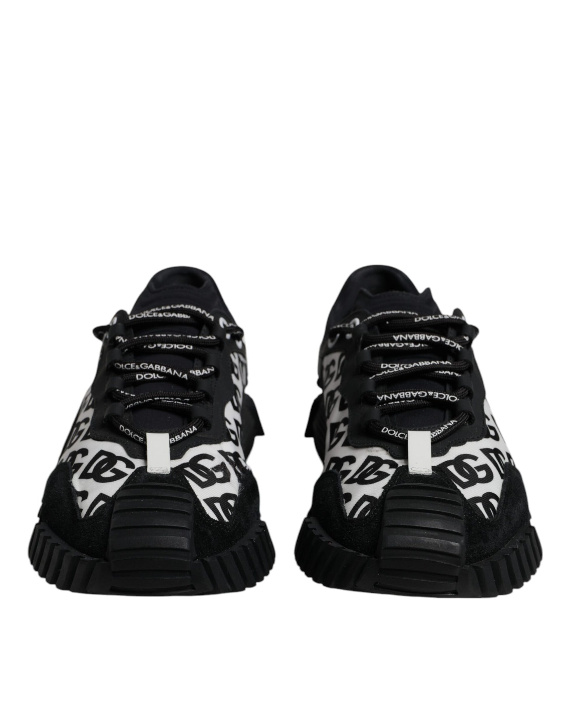 Dolce & Gabbana Black Logo Lace Up Low Top NS1 Sneakers Shoes