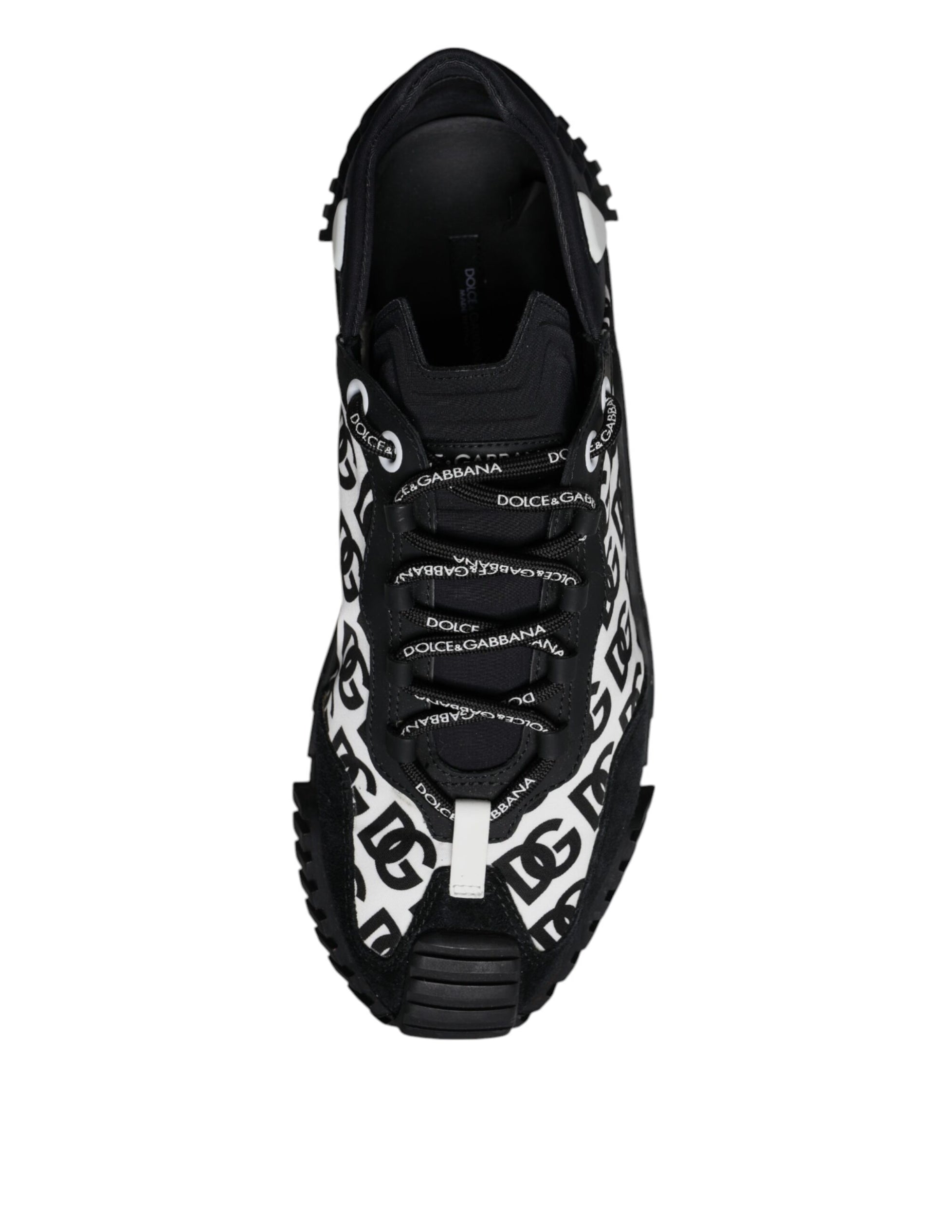 Dolce & Gabbana Black Logo Lace Up Low Top NS1 Sneakers Shoes
