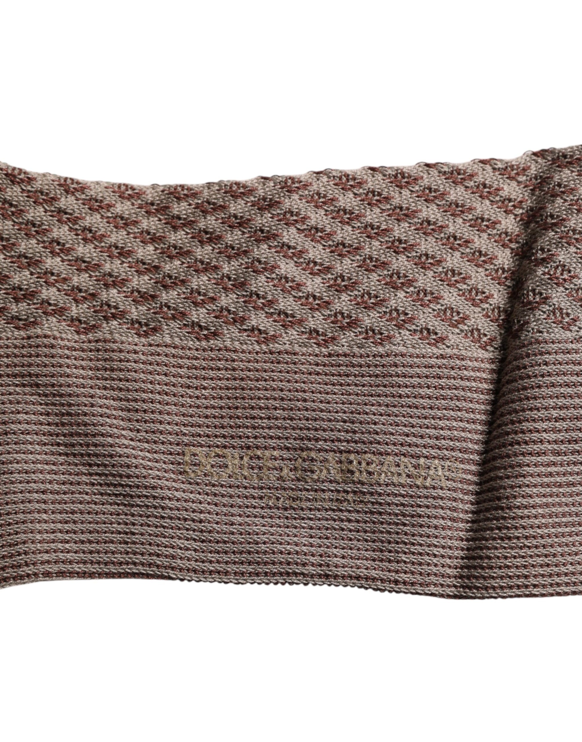 Dolce & Gabbana Brown Solid DG Logo Mid Calf Men Socks