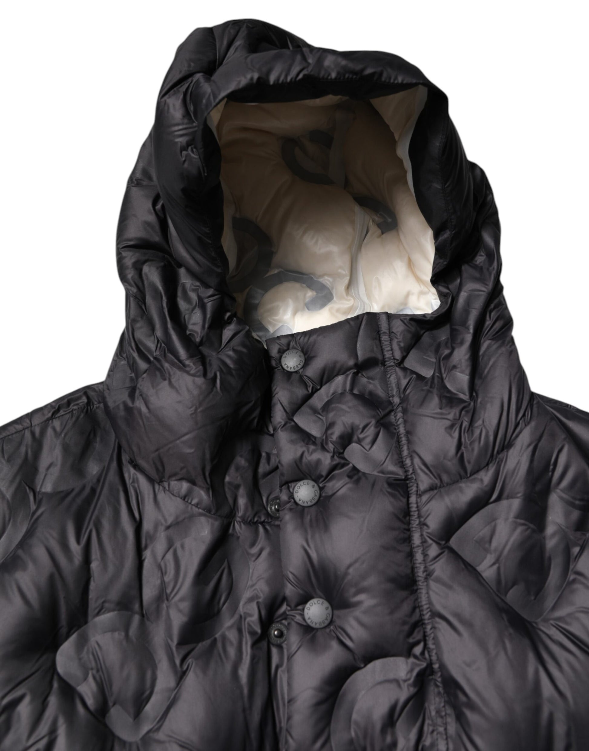 Schwarzer Parka mit Kapuze, Winterjacke