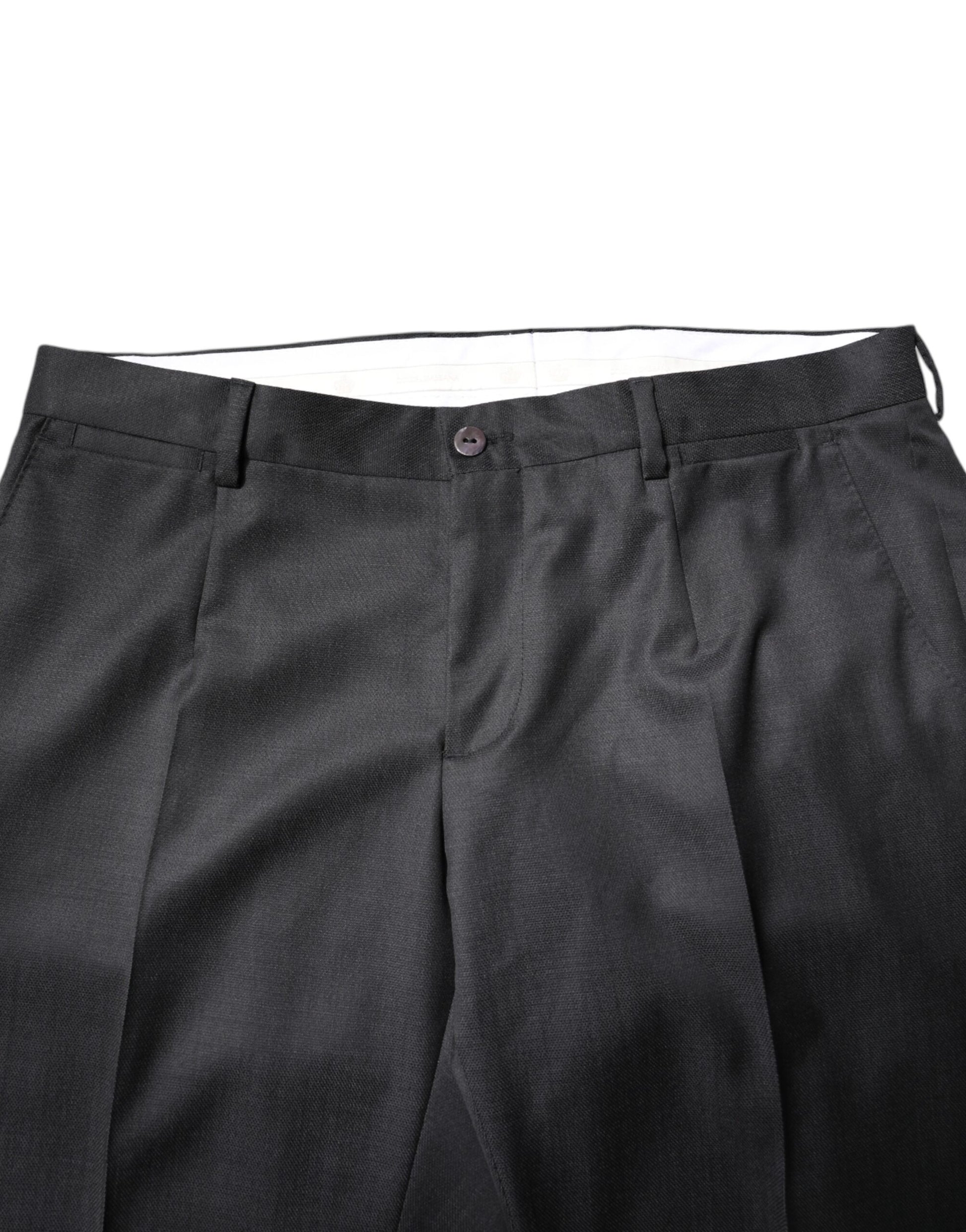 Dunkelgrauer einreihiger 2-teiliger Wollanzug