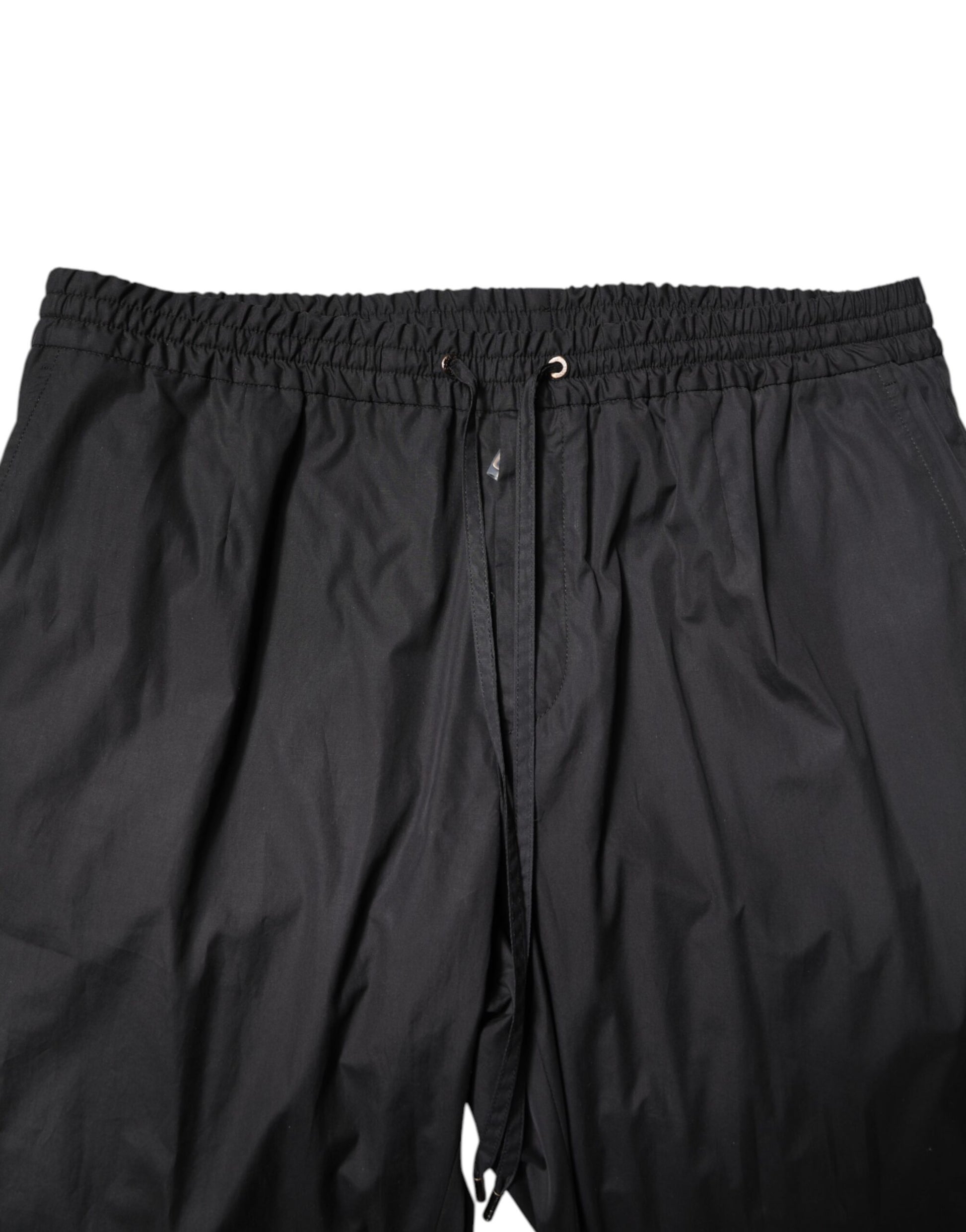 Schwarzer einreihiger 2-teiliger Anzug aus Baumwolle