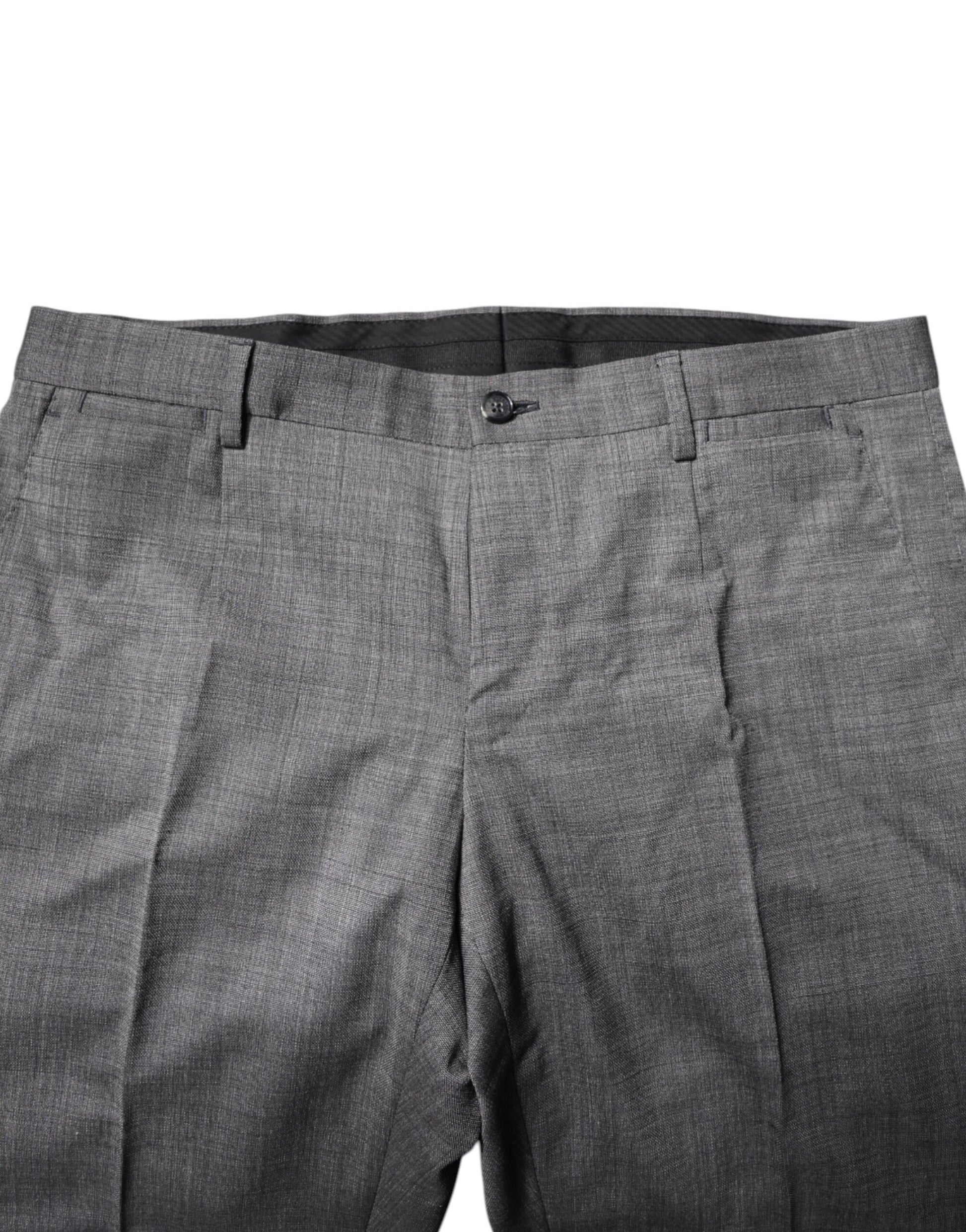 Grauer einreihiger 2-teiliger Wollanzug