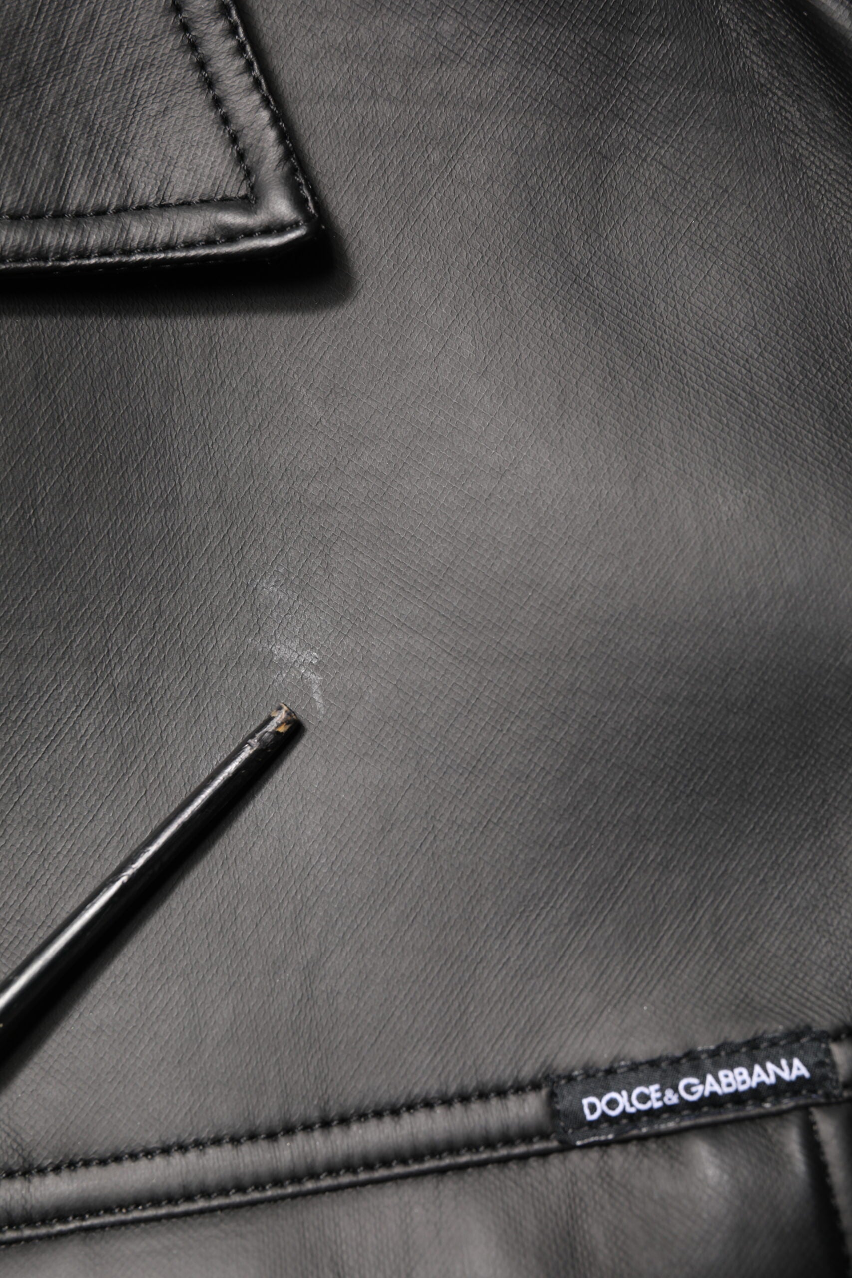 Schwarze Bikerjacke aus Polyester mit Knopfleiste