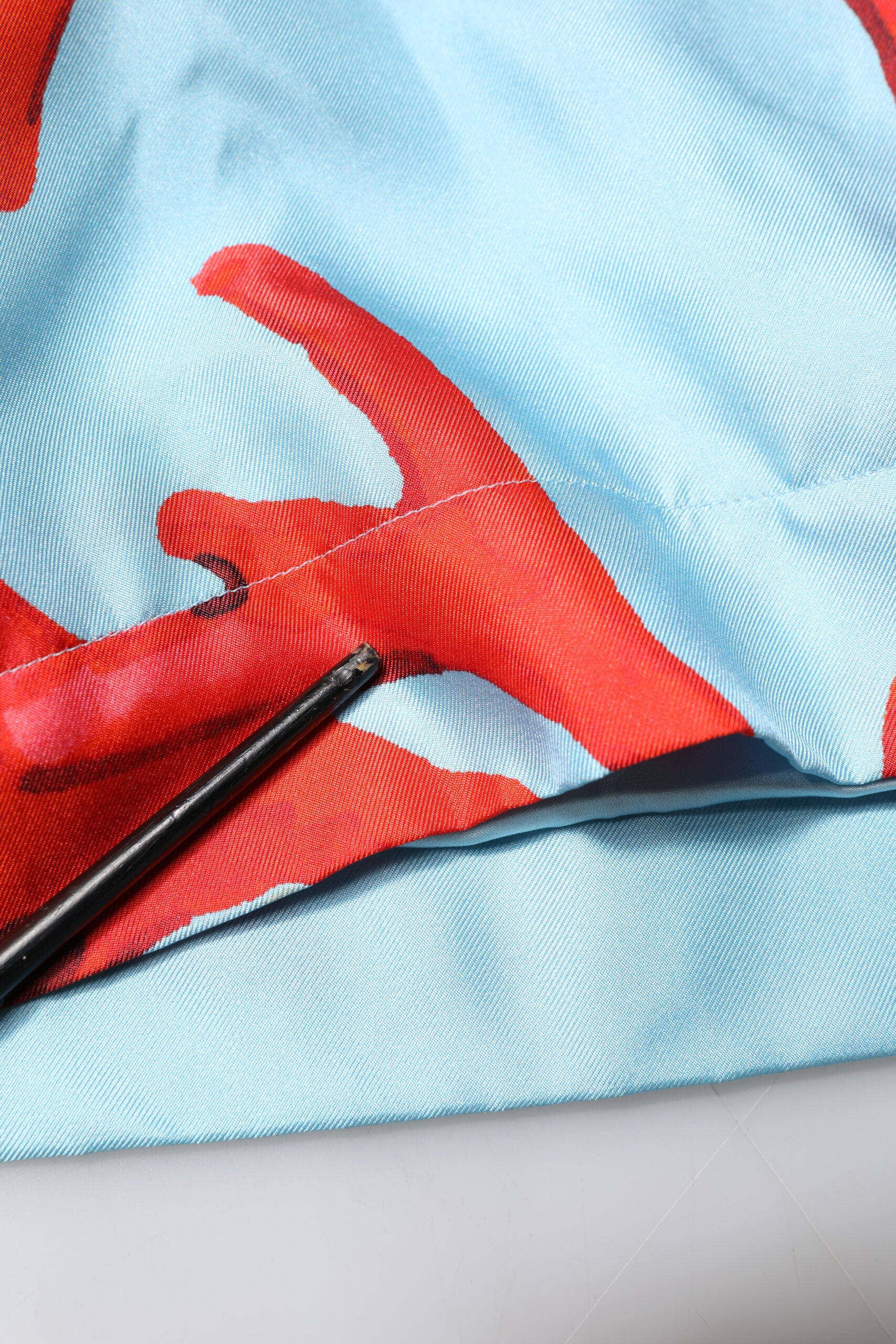 Blau-roter Korallendruck Wickelmantel Jacke