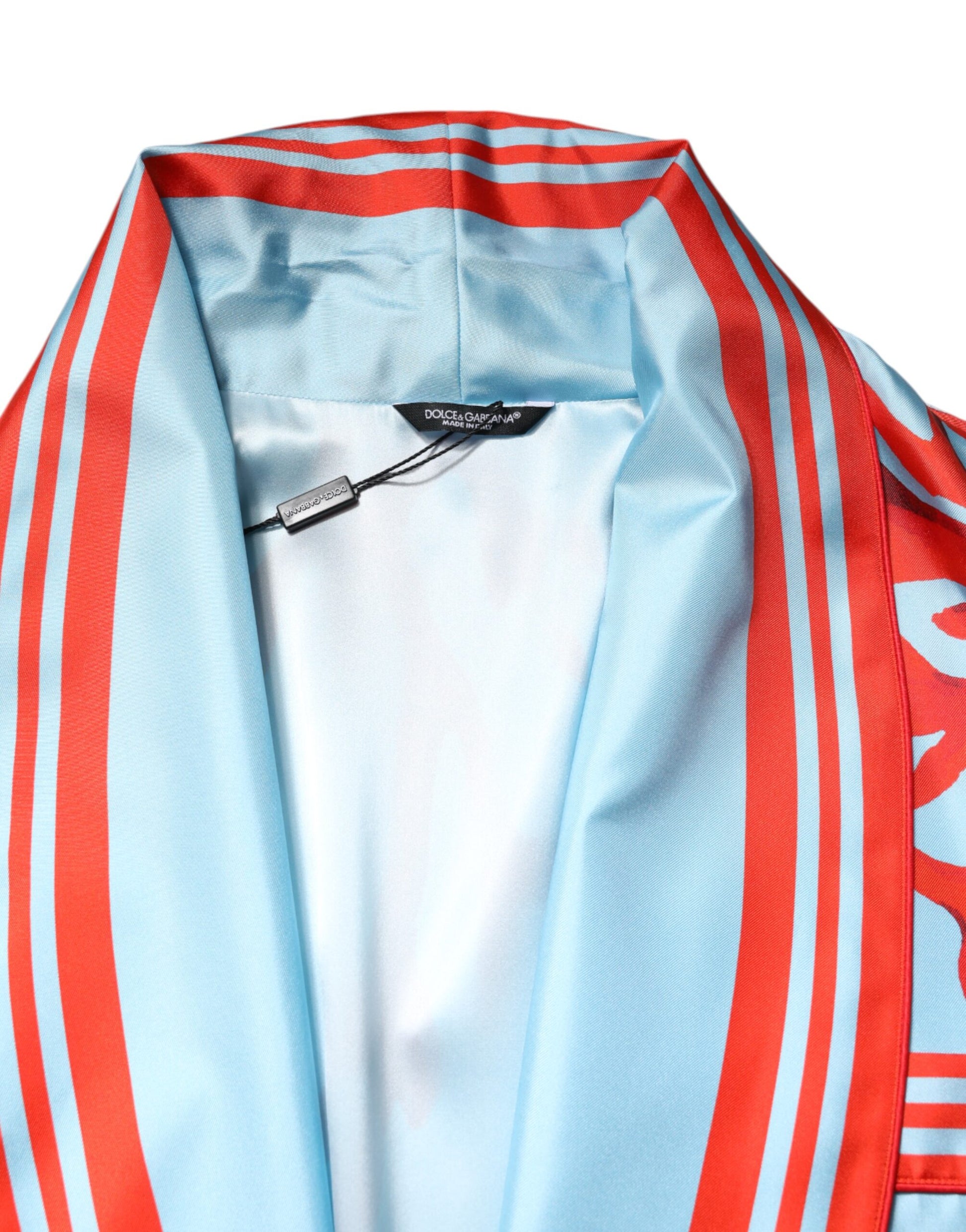 Blau-roter Korallendruck Wickelmantel Jacke