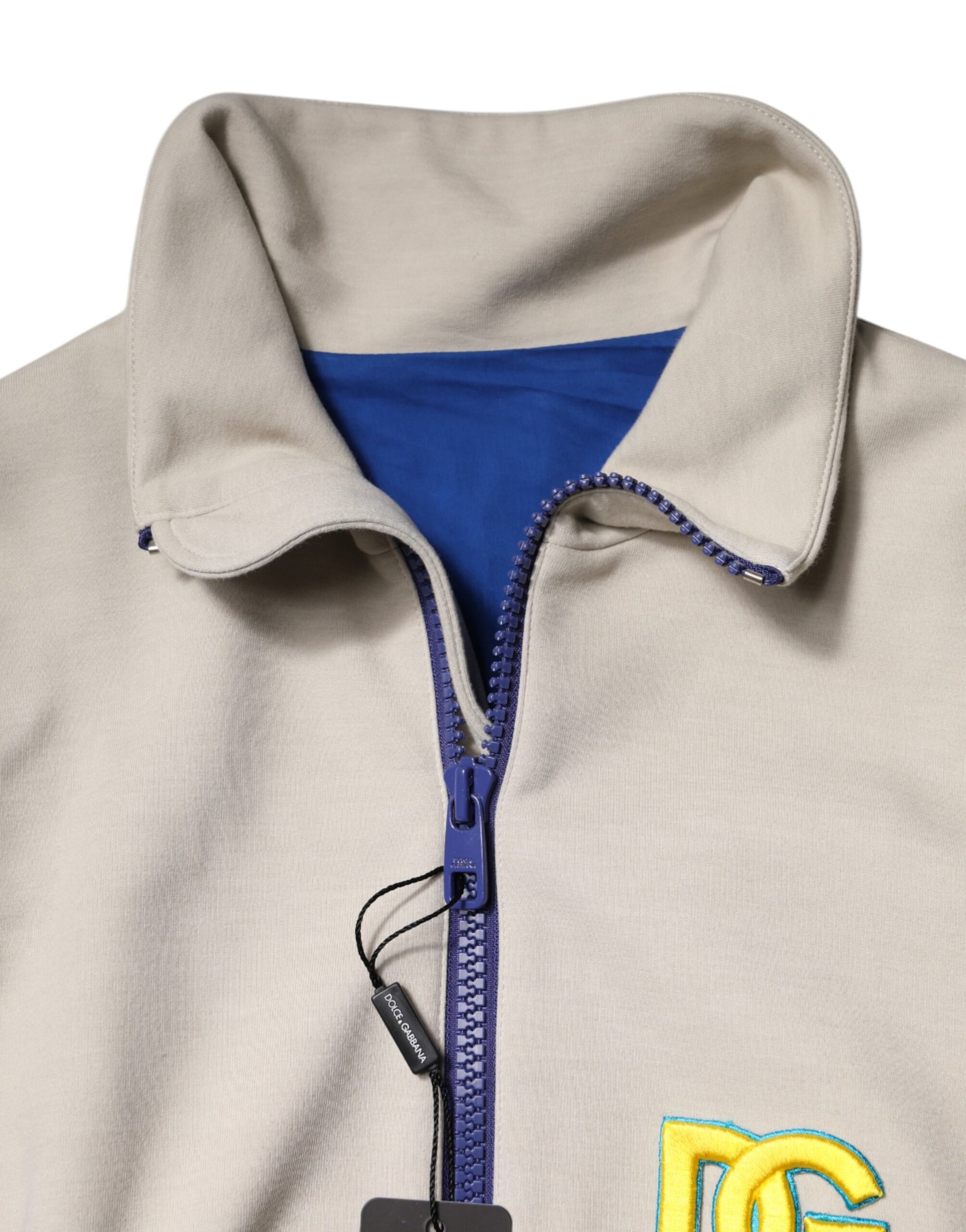 Mehrfarbige Bomberjacke aus Polyester mit durchgehendem Reißverschluss