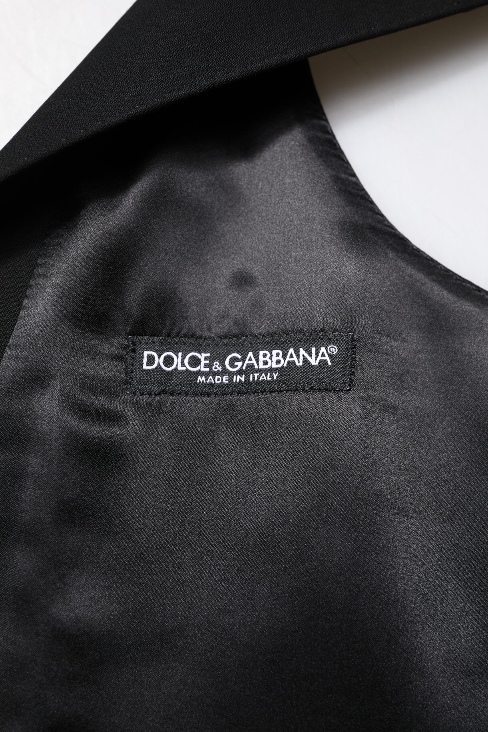 Dolce & Gabbana Black Wool Waistcoat Dress Formal Vest