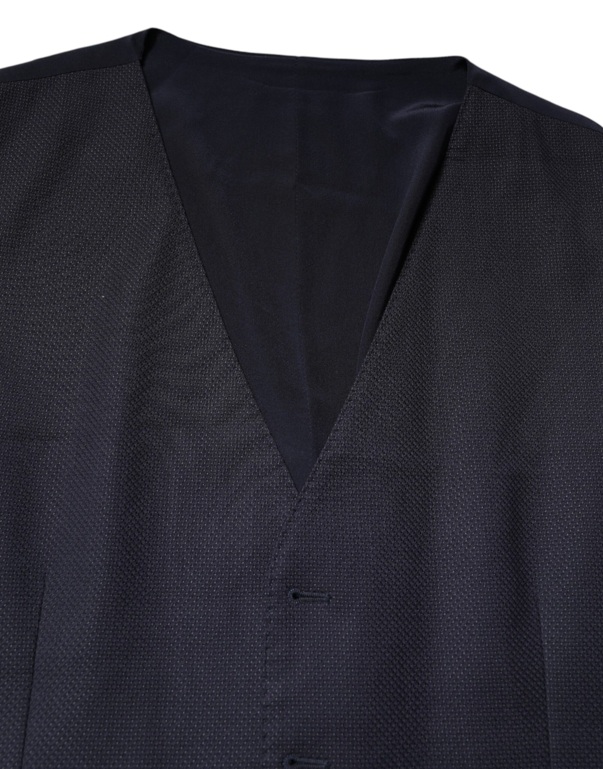 Dolce & Gabbana Black Wool Waistcoat Dress Formal Vest