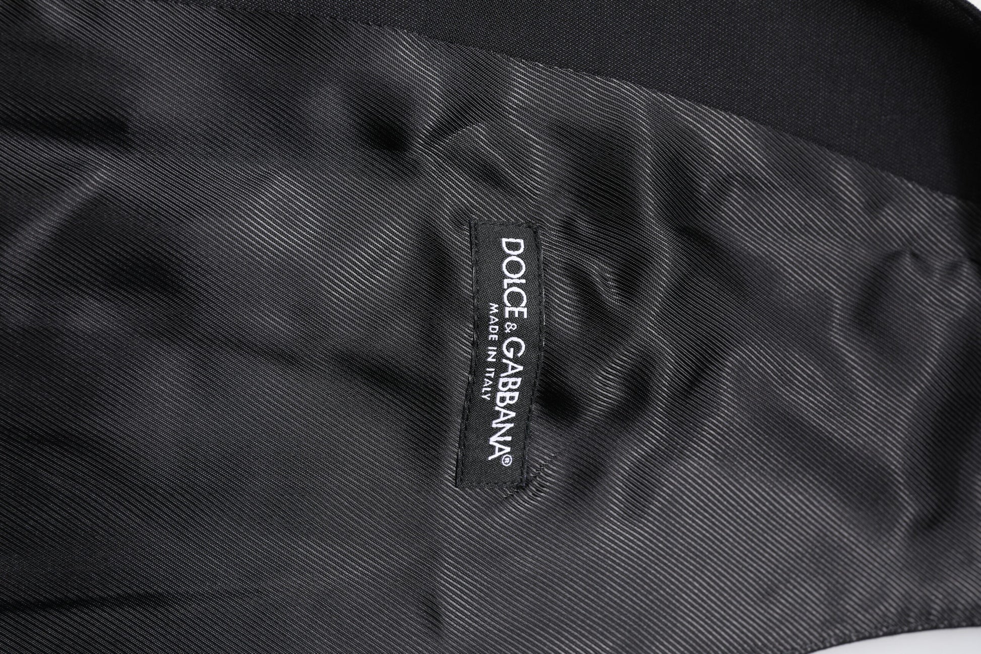 Dolce & Gabbana Black Wool Waistcoat Dress Formal Vest