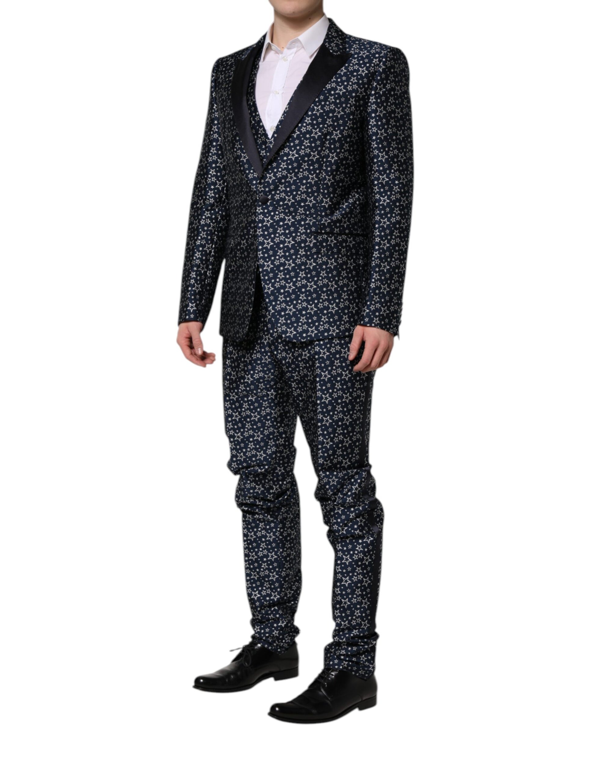 Blauer MARTINI Star Jacquard 3-teiliger Anzug