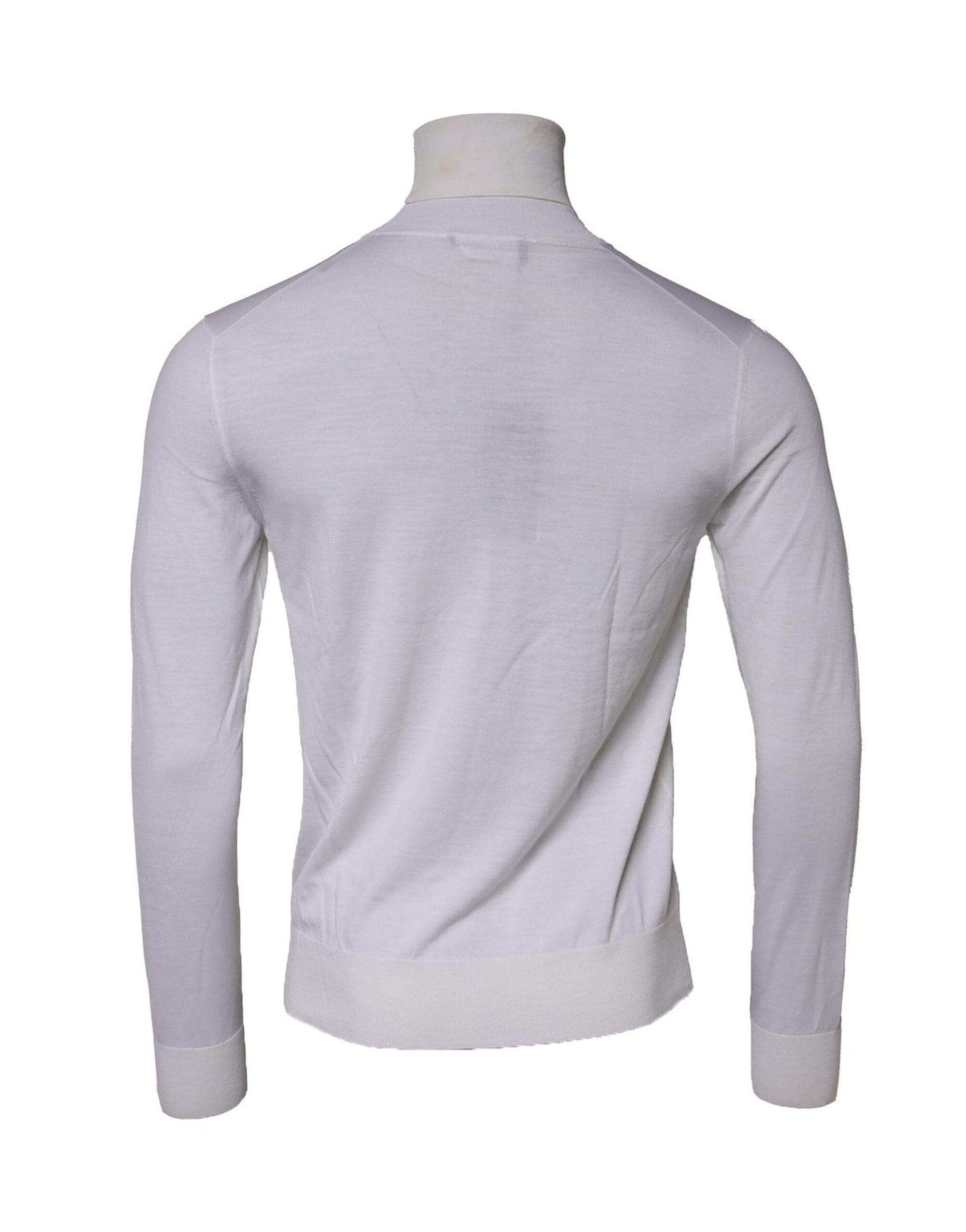 Dolce & Gabbana White Wool Turtleneck Men Sweatshirt Sweater