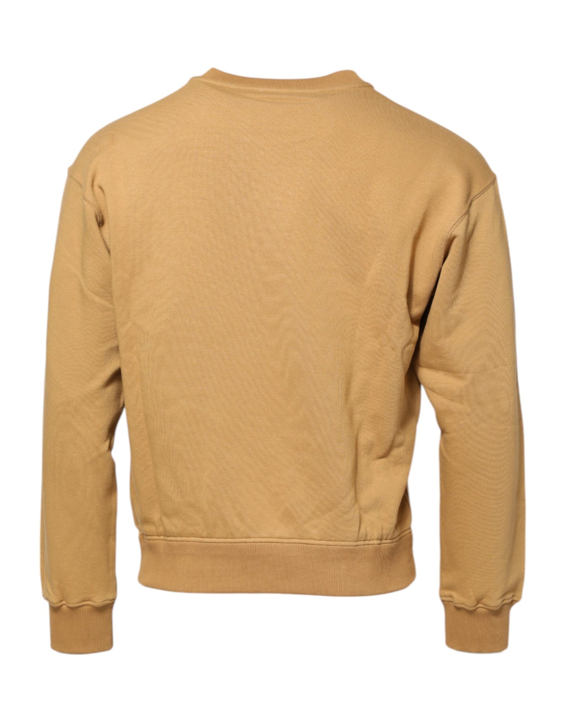Dolce & Gabbana Mustard Cotton DG Embossed Pullover Sweater