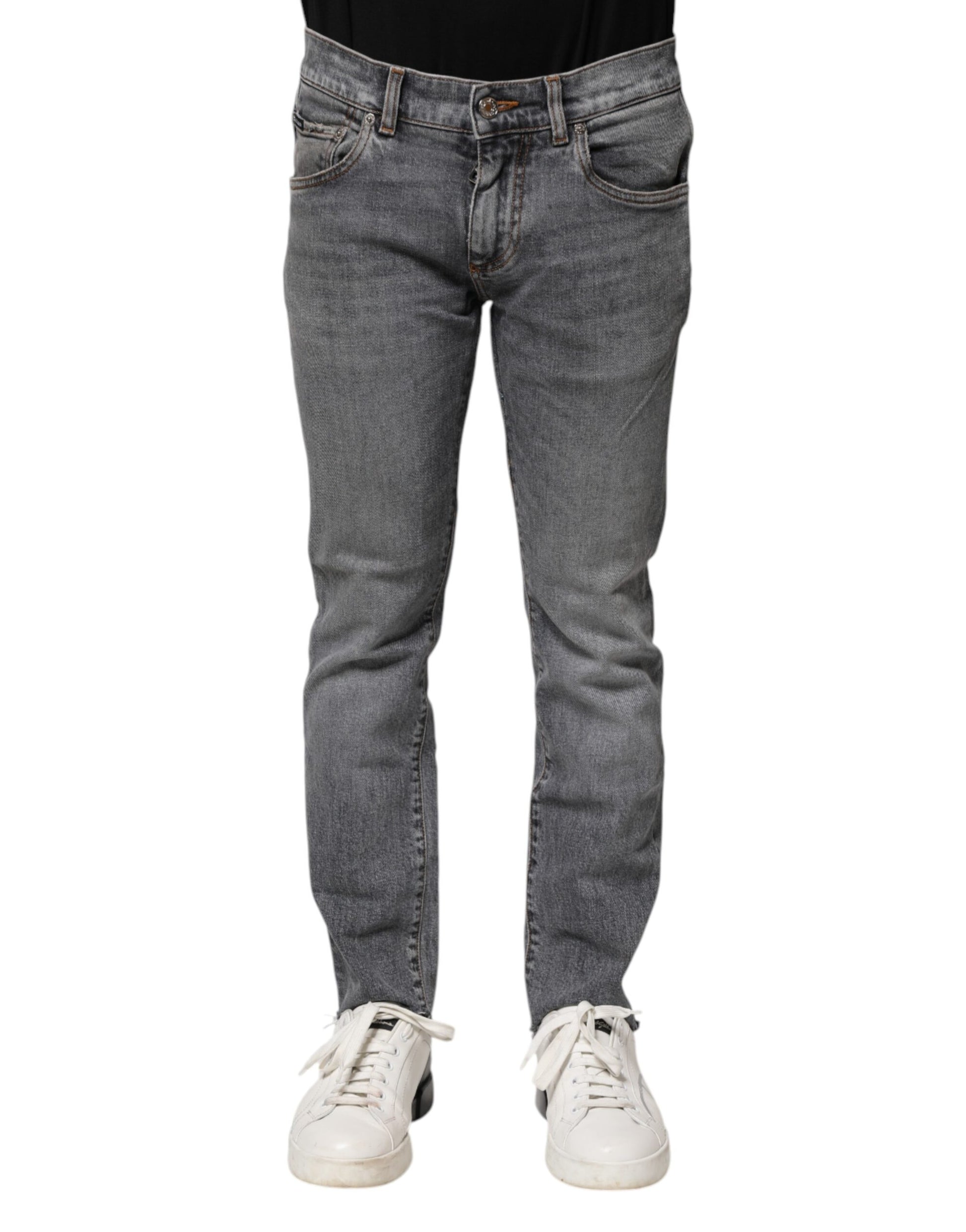 Graue Skinny Jeans aus Baumwolle für Herren