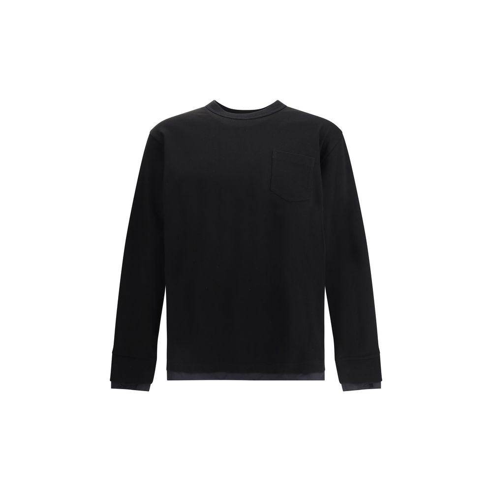 Sacai Black Cotton T-Shirt