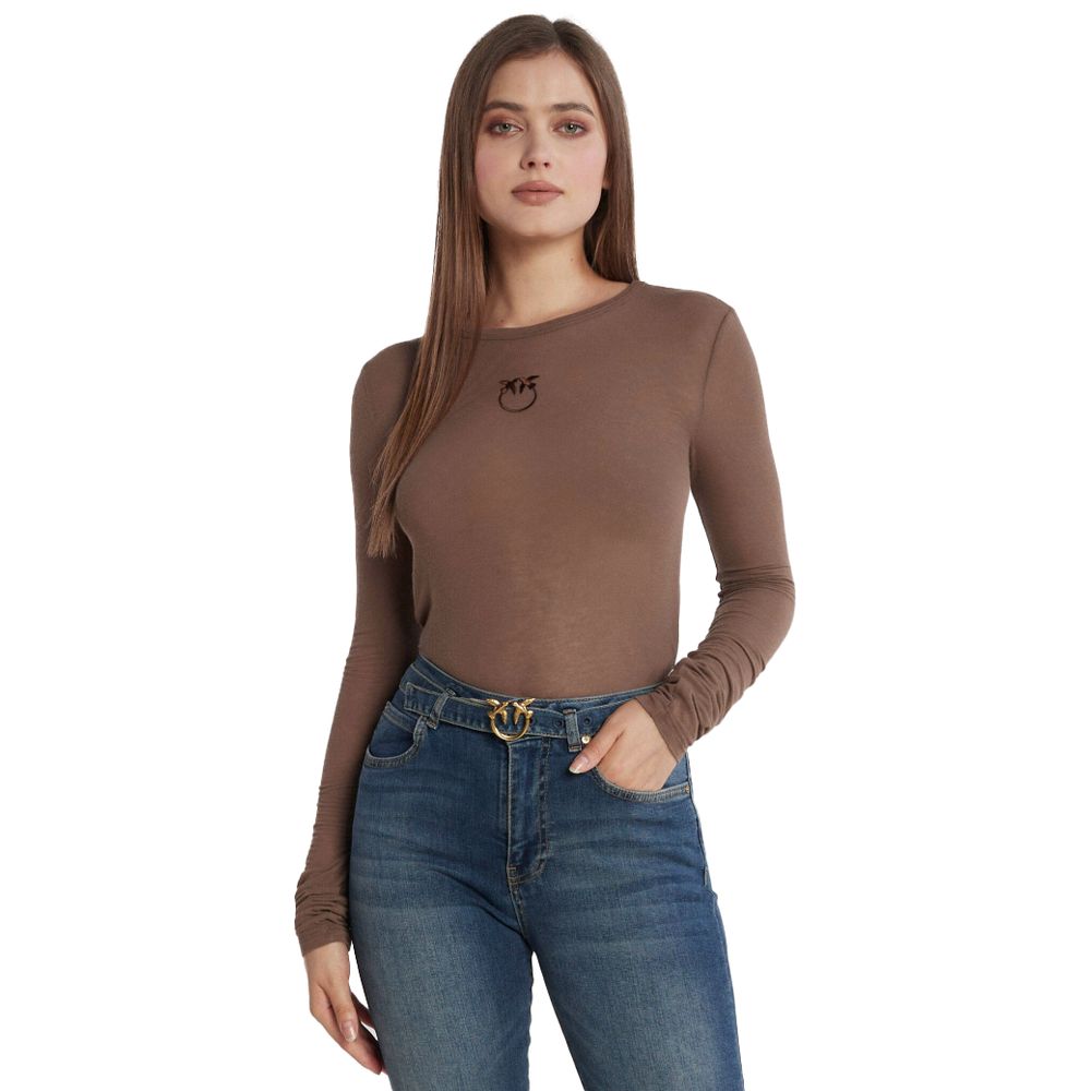 PINKO Brown Viscose Sweater