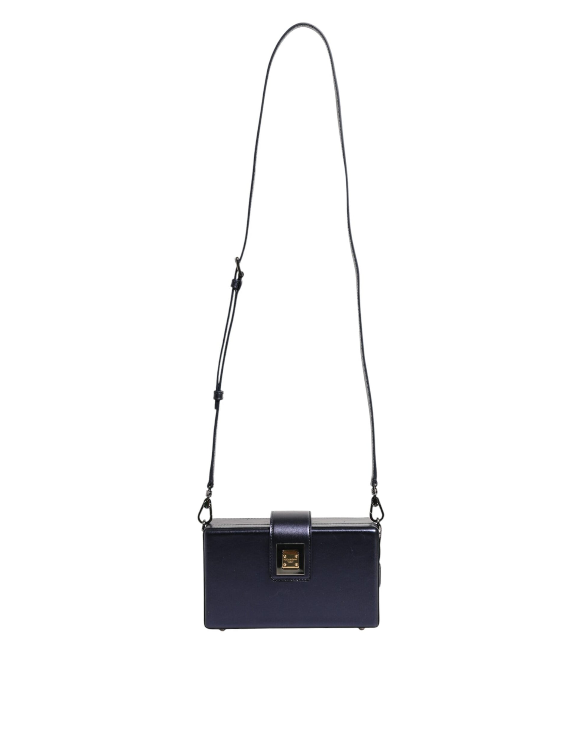 Dolce & Gabbana Blue DG BOX Lambskin Leather Crossbody Strap Bag