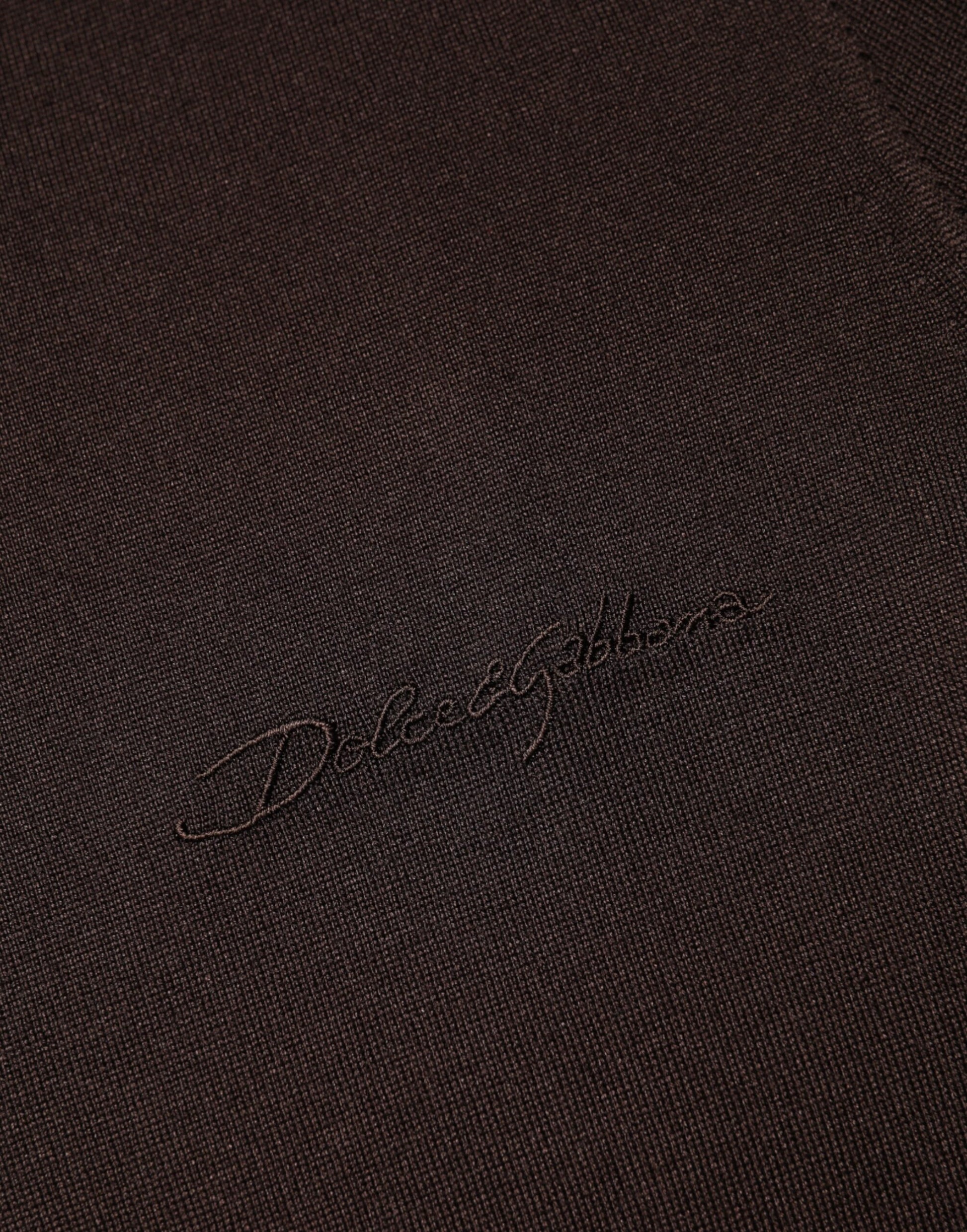 Dolce & Gabbana Brown Silk Crew Neck Short Sleeves T-shirt