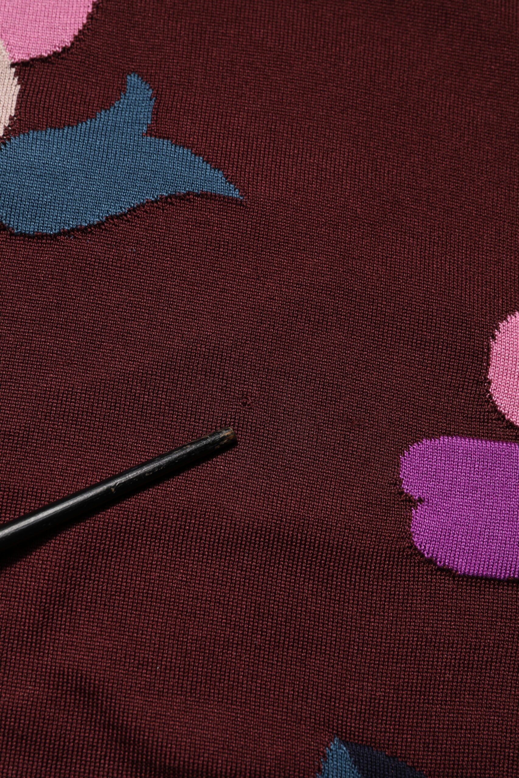 Dolce & Gabbana Maroon Floral Silk Crew Neck Blouse Top