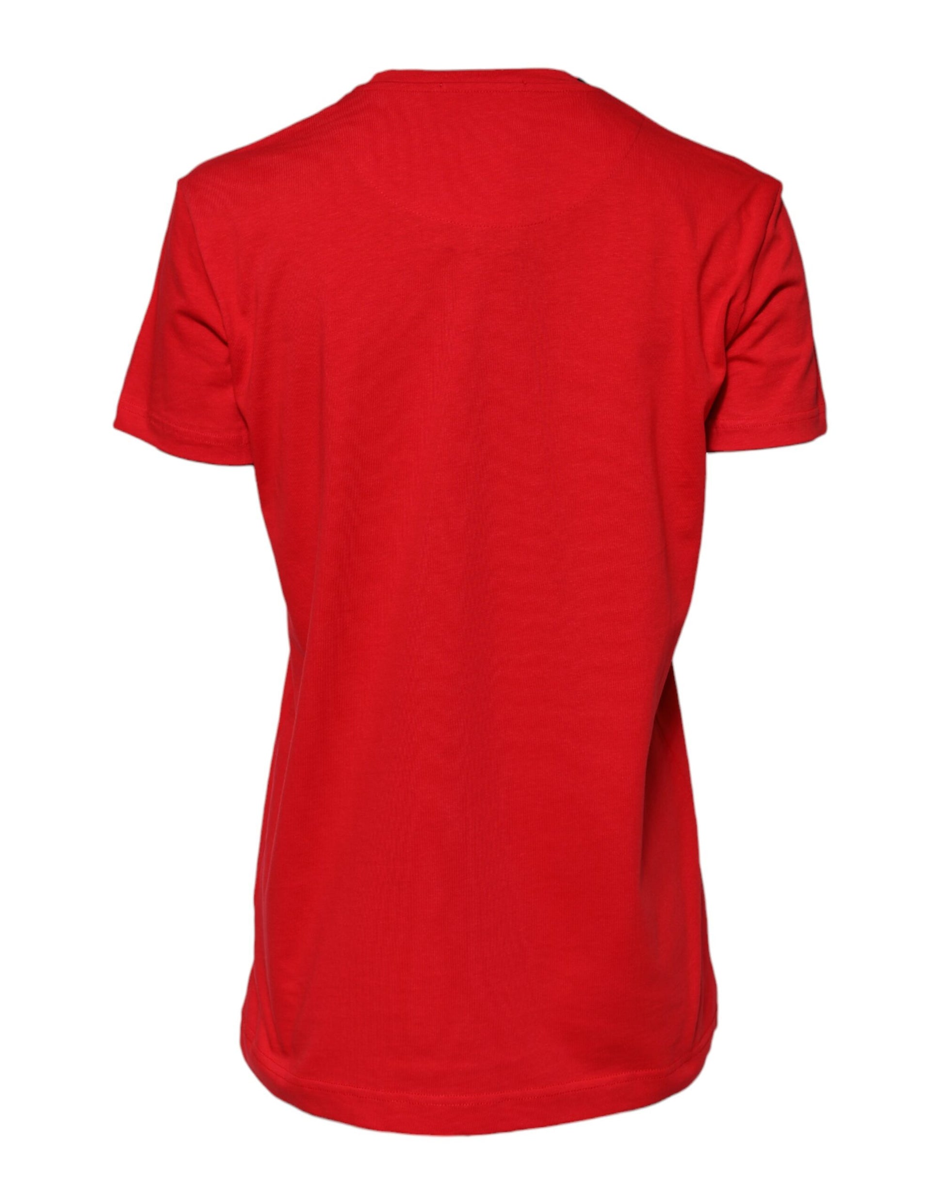 Dolce & Gabbana Red Plain Short Sleeves Crew Neck Top T-shirt