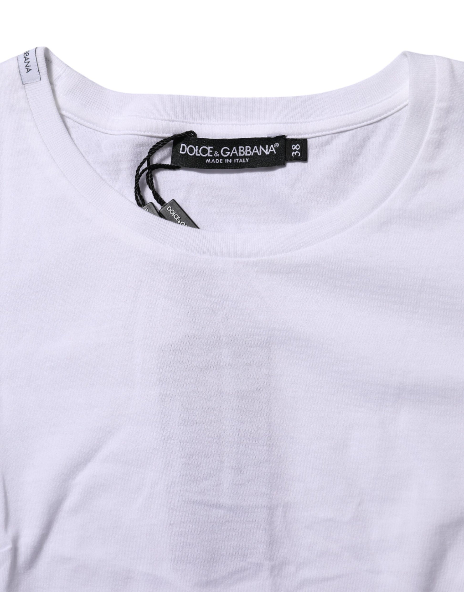 Dolce & Gabbana White Short Sleeves Crew Neck Top T-shirt