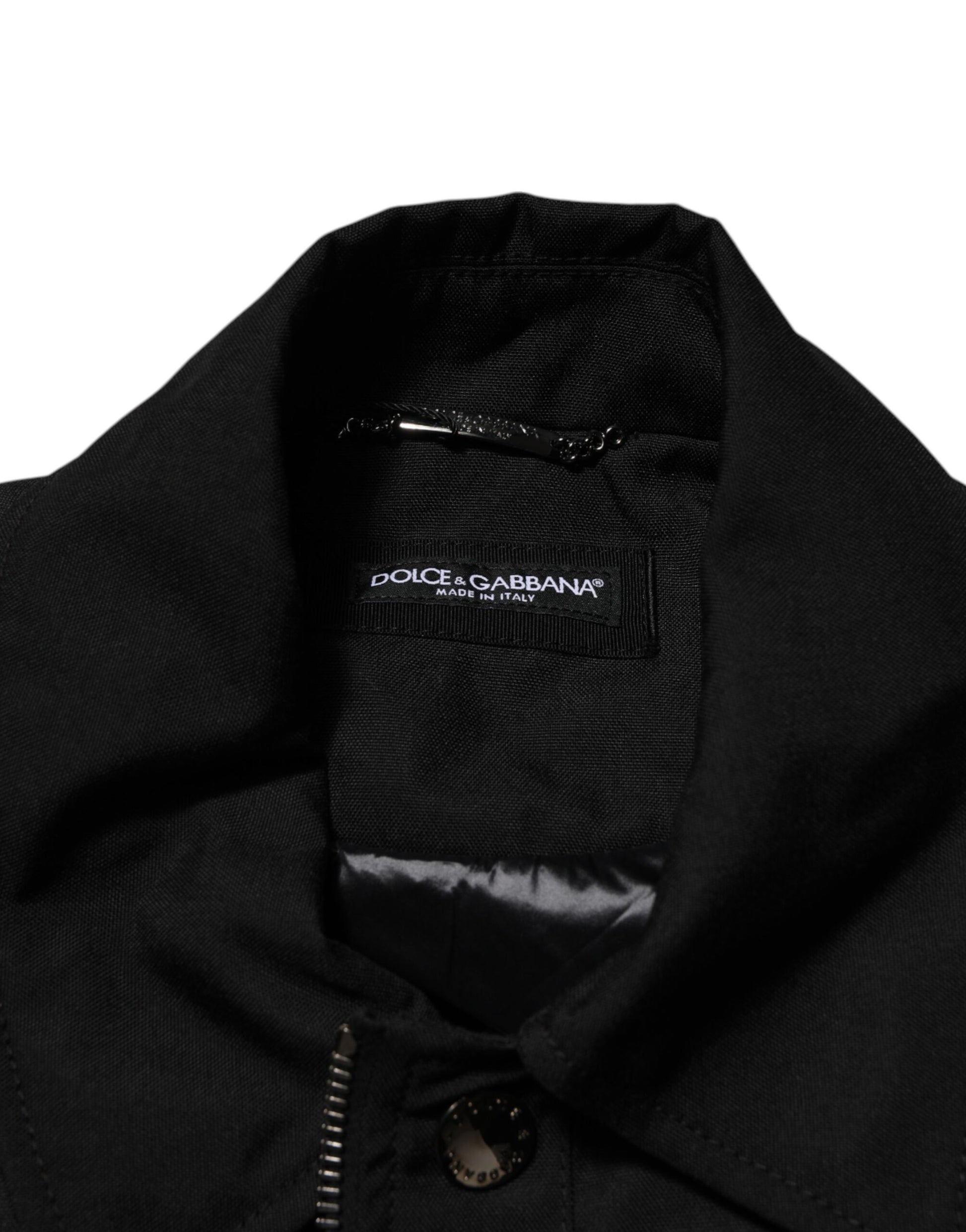 Dolce & Gabbana Black Patch Pocket Full Zip Bomber Jacket
