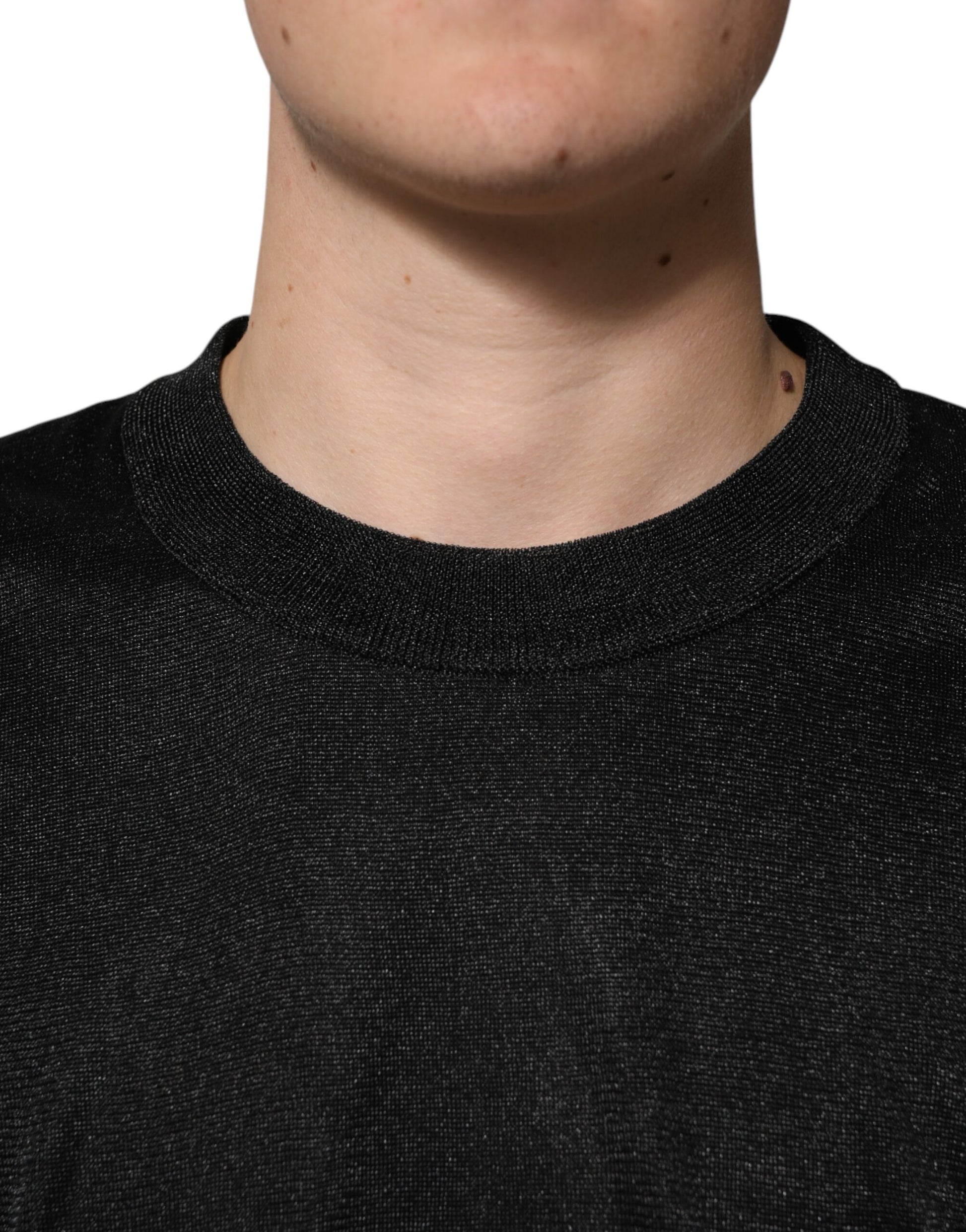 Dolce & Gabbana Black Polyester Pullover Sweatshirt Sweater