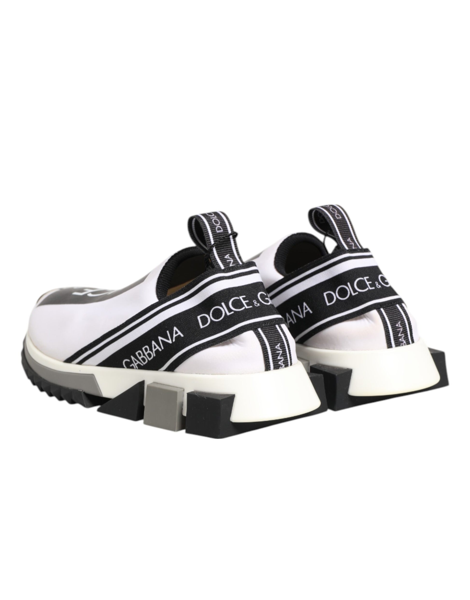 Dolce & Gabbana Black White Slip On Sorrento Sneakers Shoes