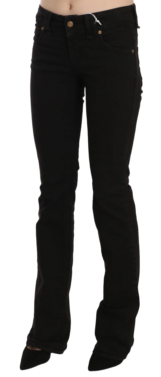 John Galliano Black Low Waist Slim Leg Skinny Denim Casual Pants Jeans
