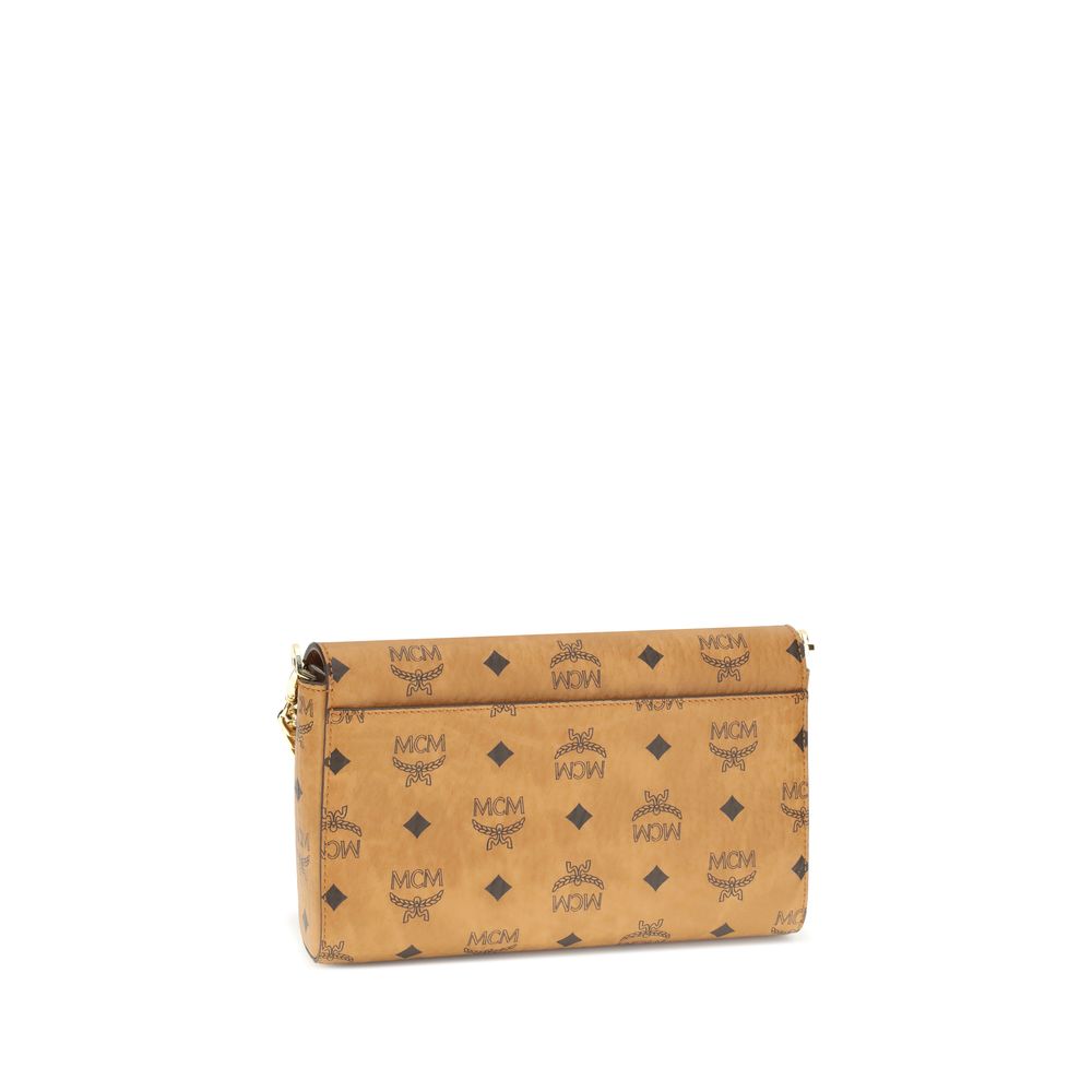 MCM Beige Fabric Shoulder Bag