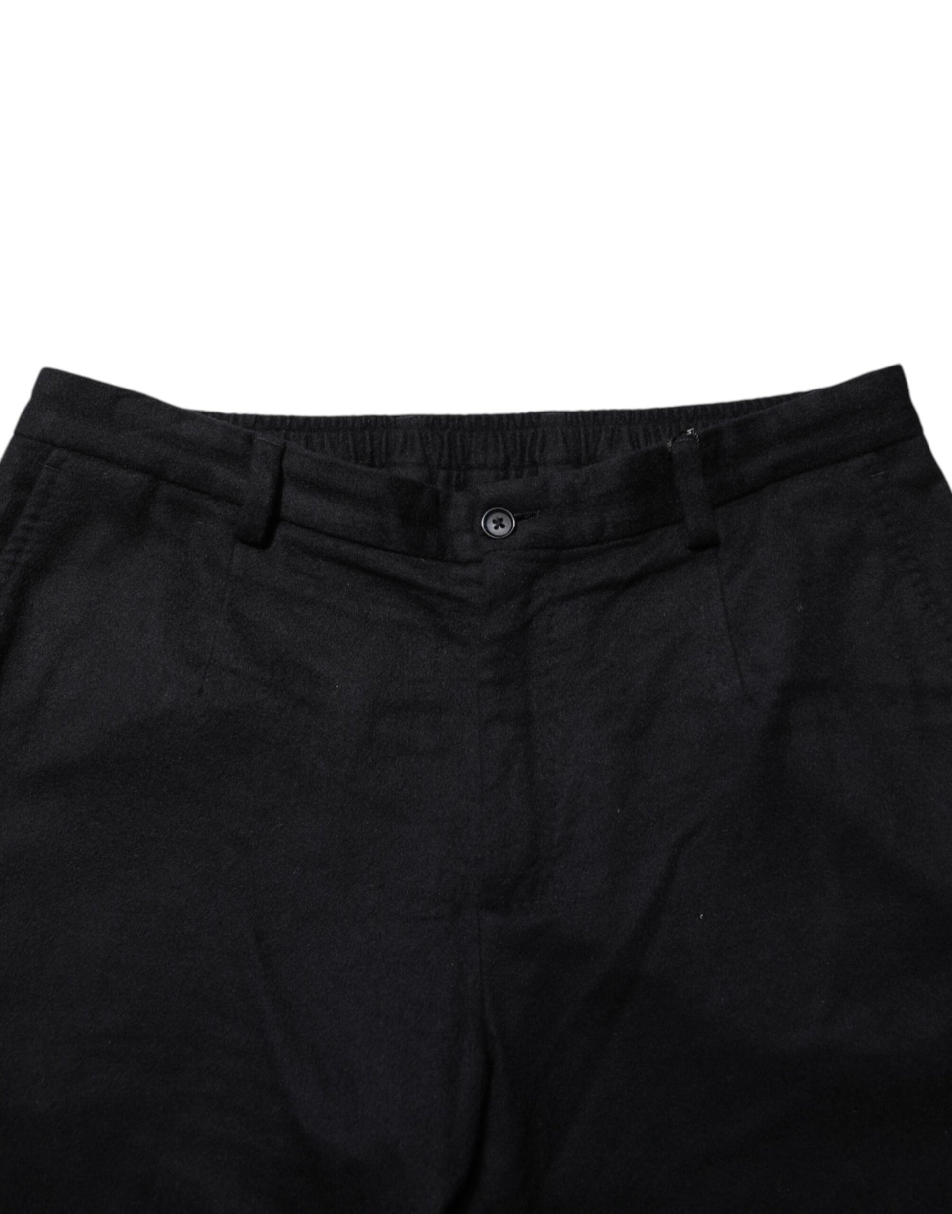 Dolce & Gabbana Black Cashmere Dress Formal Men Trouser Pants