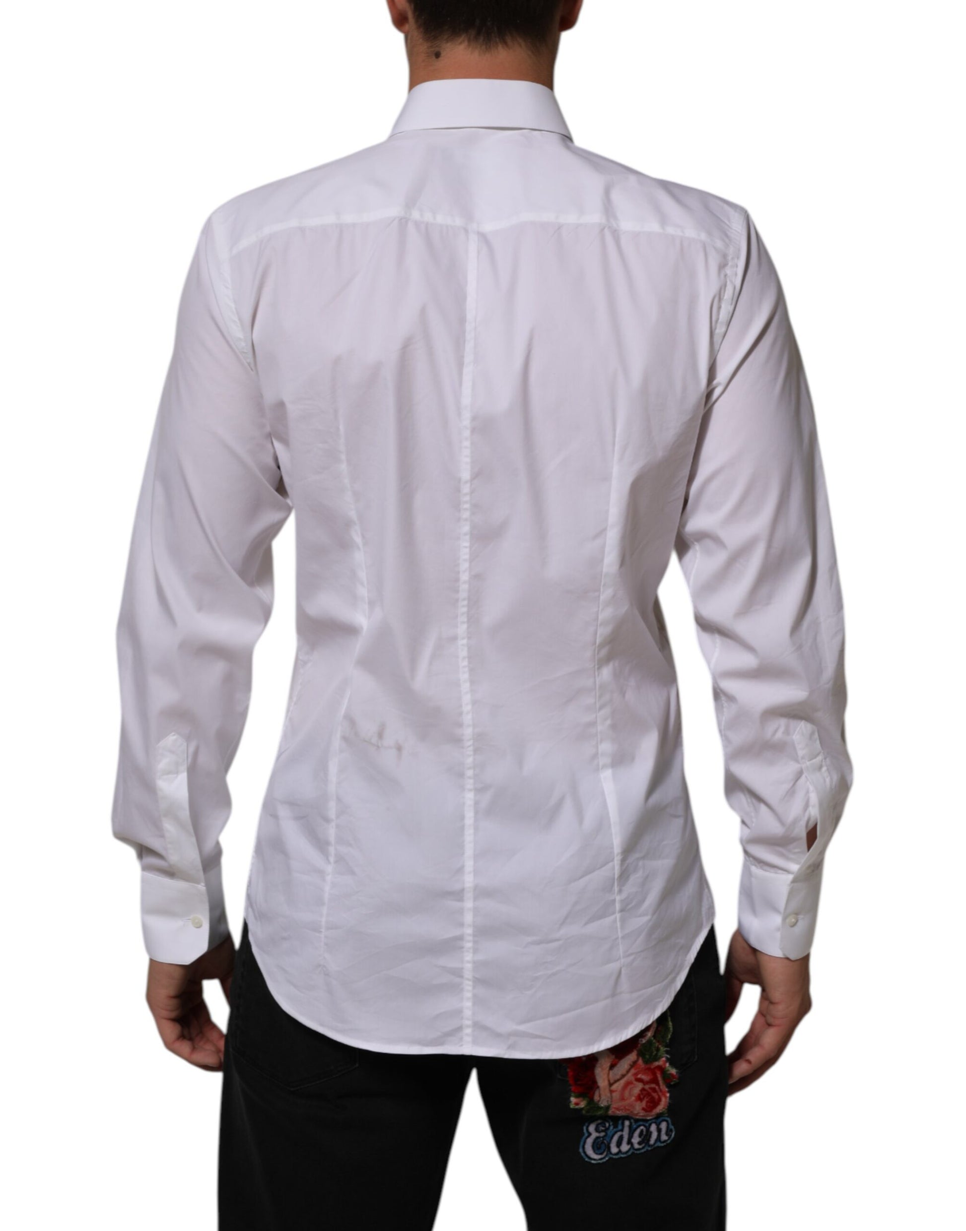 Dolce & Gabbana White Cotton MARTINI Formal Men Dress Shirt