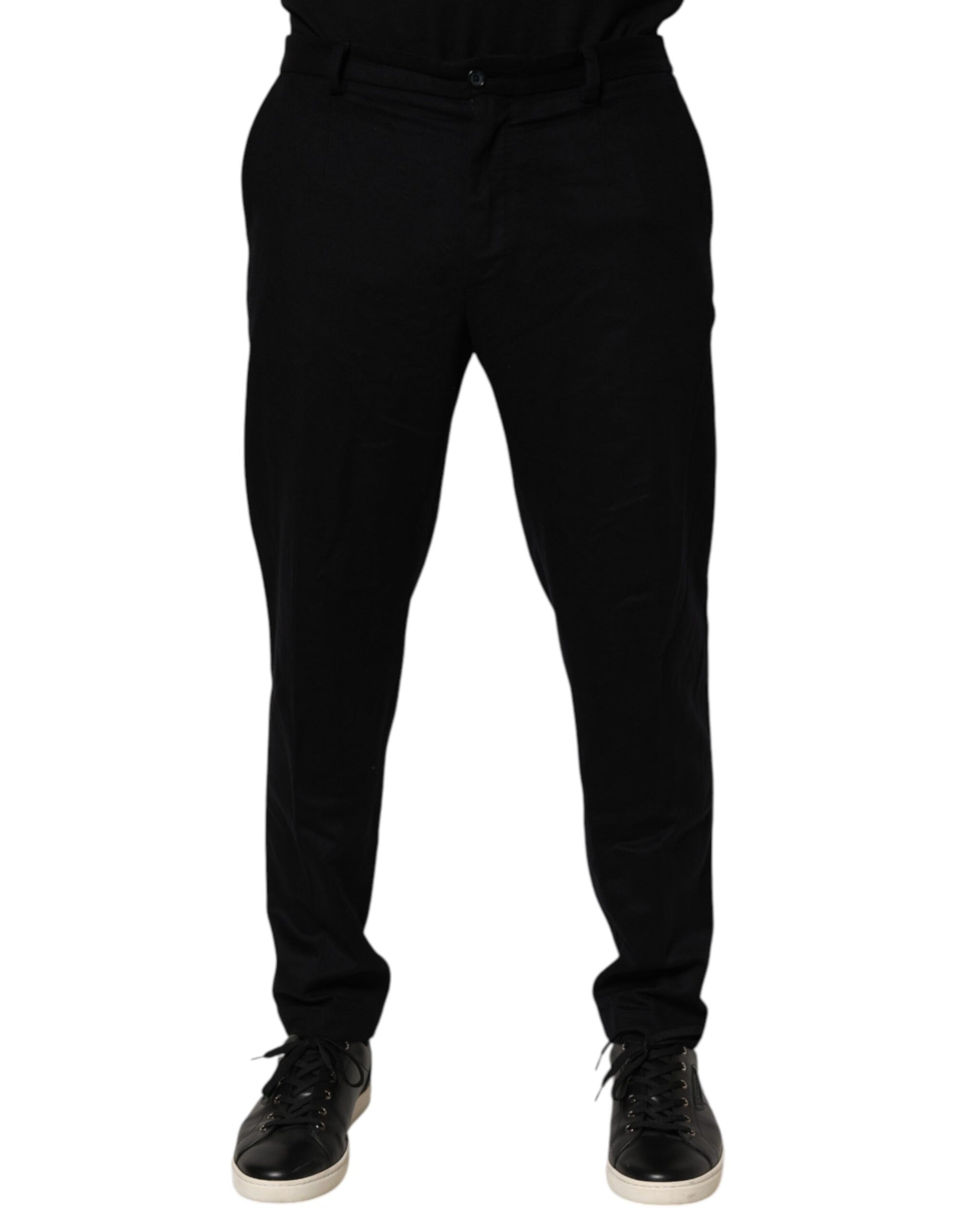 Dolce & Gabbana Black Cashmere Dress Formal Trouser Pants