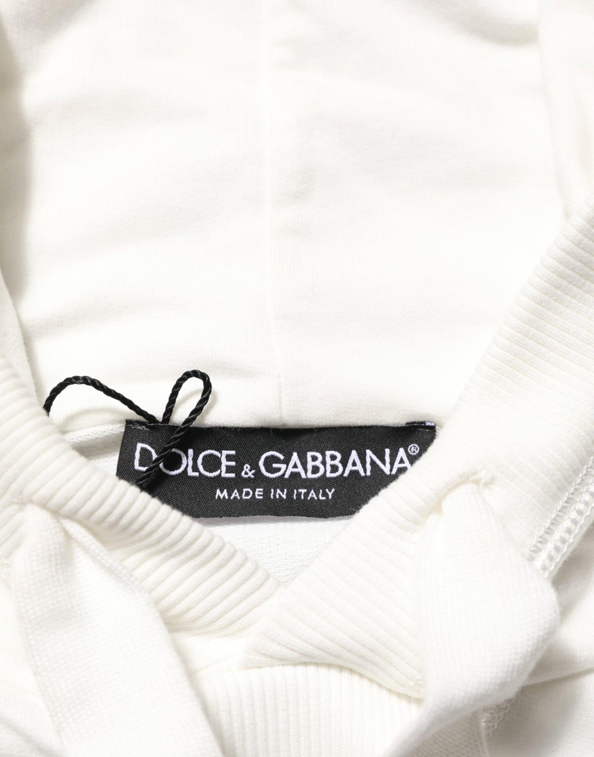 Dolce & Gabbana Off White Cotton Panda Hooded Sweatshirt Sweater