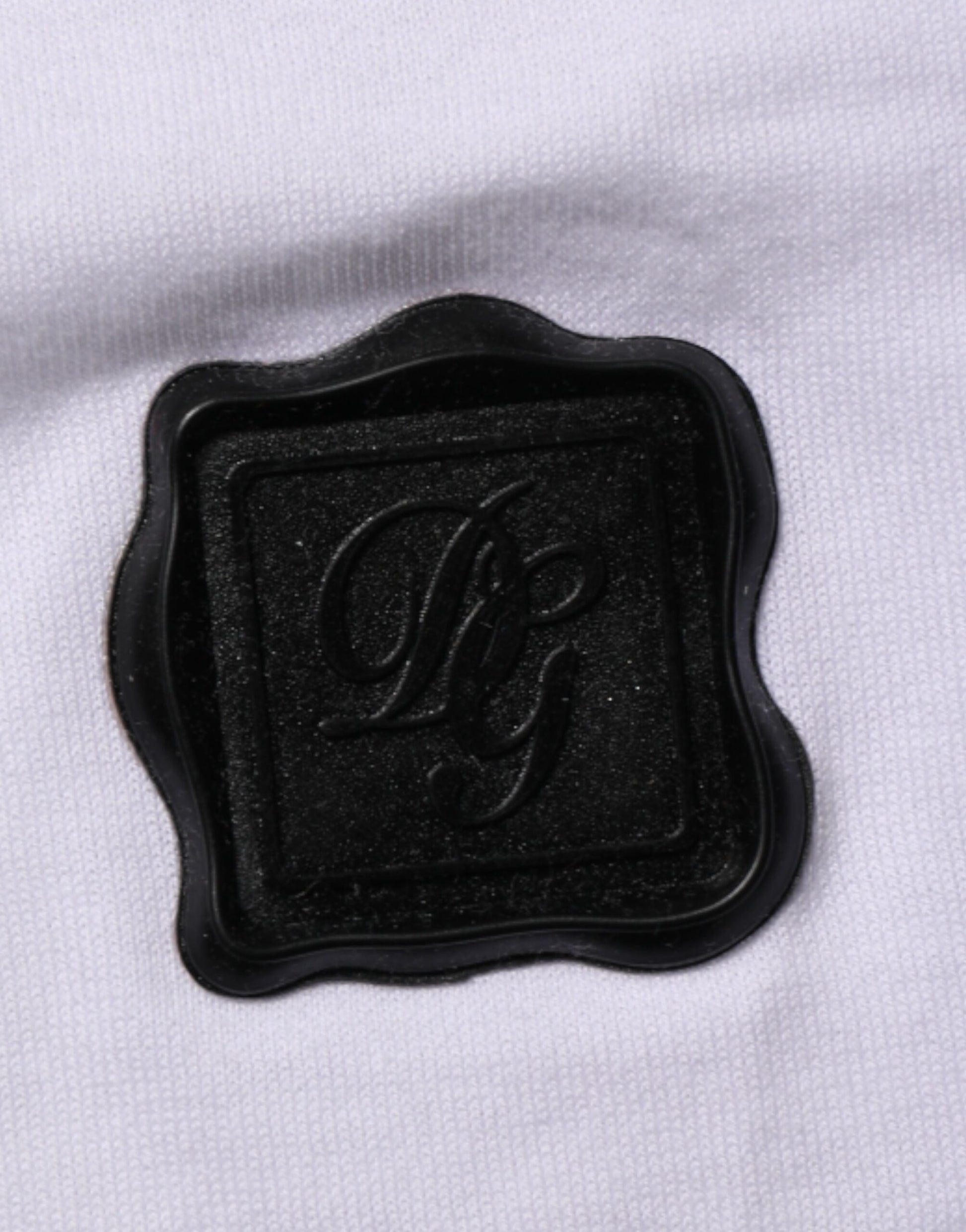 Dolce & Gabbana White Cotton Logo Patch Crew Neck  T-shirt