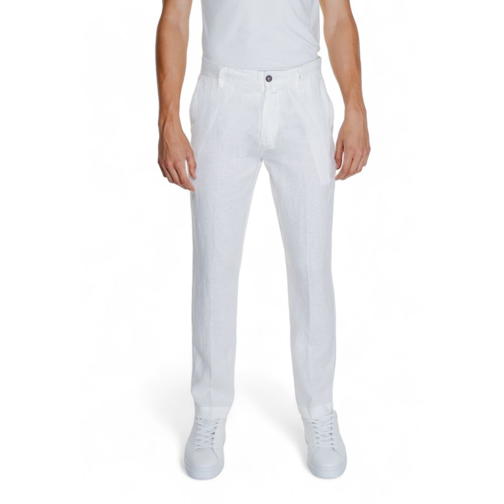 Borghese White Linen Pant