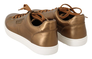 Goldene Leder-Freizeitschuhe für Herren