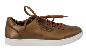 Goldene Leder-Freizeitschuhe für Herren
