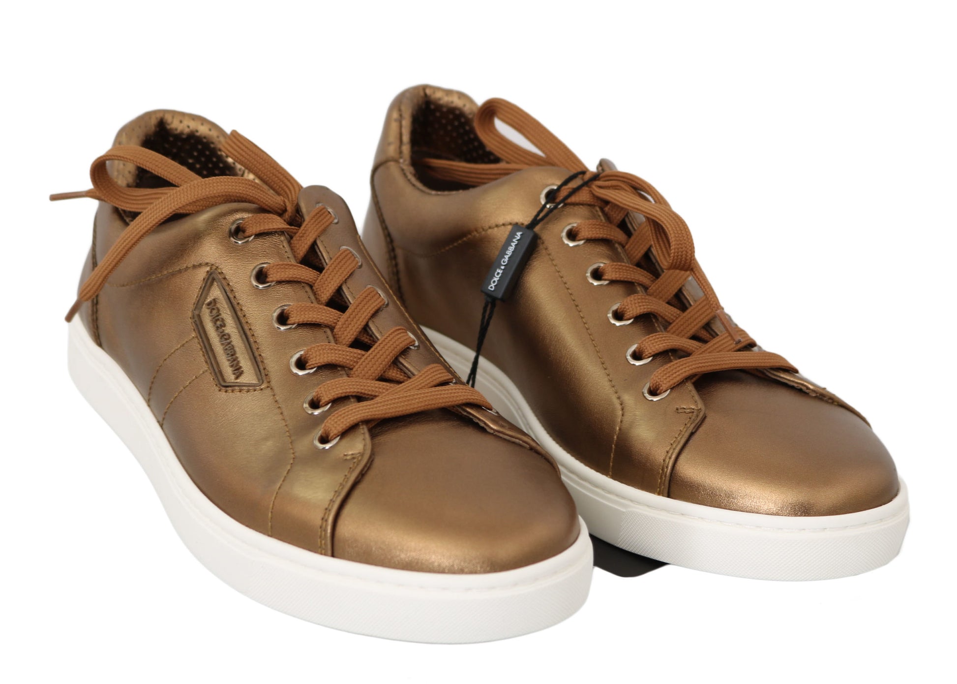 Goldene Leder-Freizeitschuhe für Herren