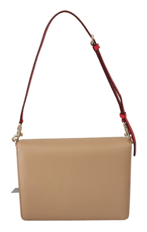 Lila Beige Rot Leder Crossbody Handtasche