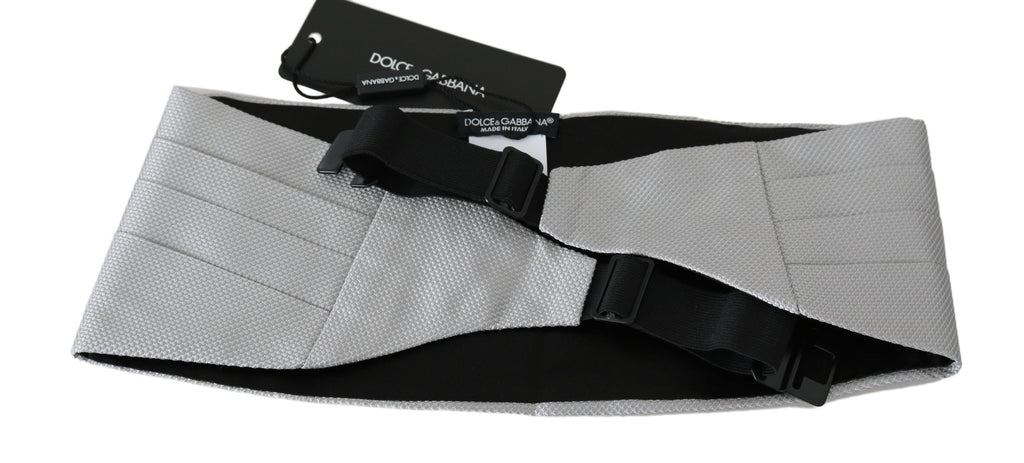 Grauer Herren Taillengürtel 100% Seide Kummerbund