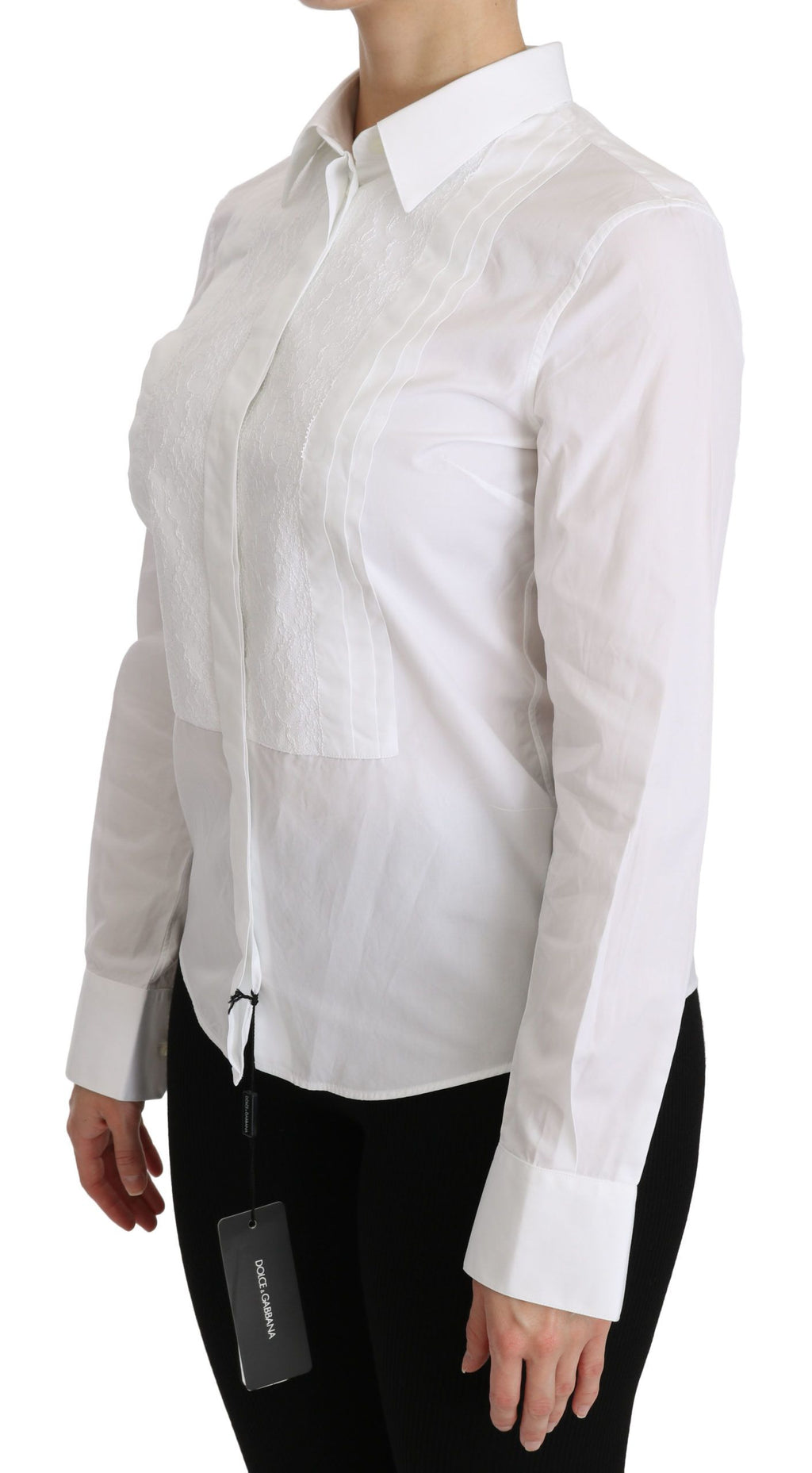 Weißes Poloshirt mit Kragen und langen Ärmeln