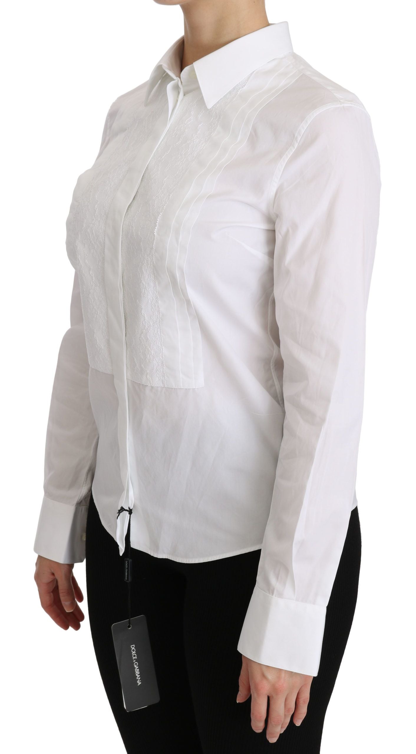 Weißes Poloshirt mit Kragen und langen Ärmeln