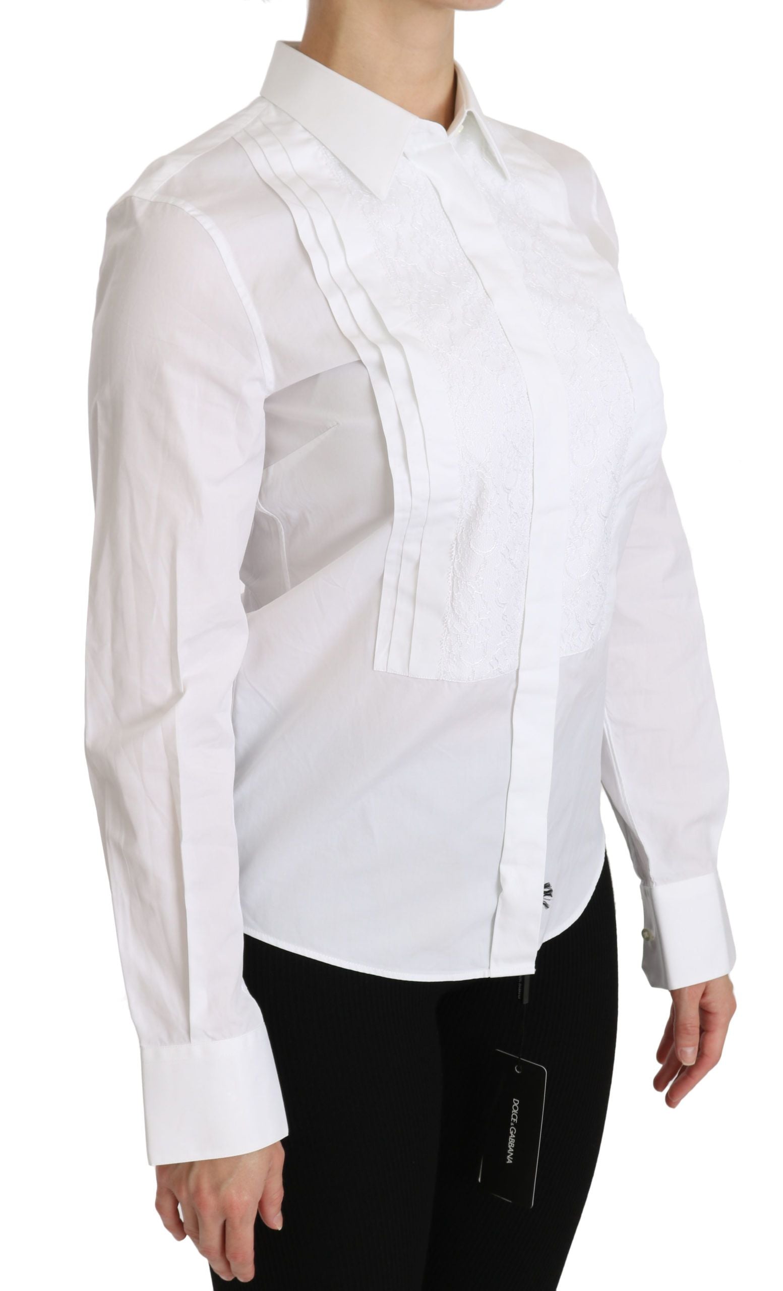 Weißes Poloshirt mit Kragen und langen Ärmeln